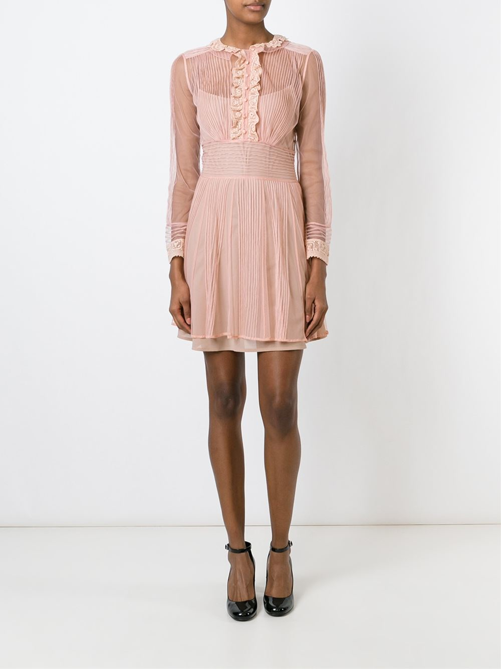 Lyst Red Valentino Lace Dress In Pink Gallery
