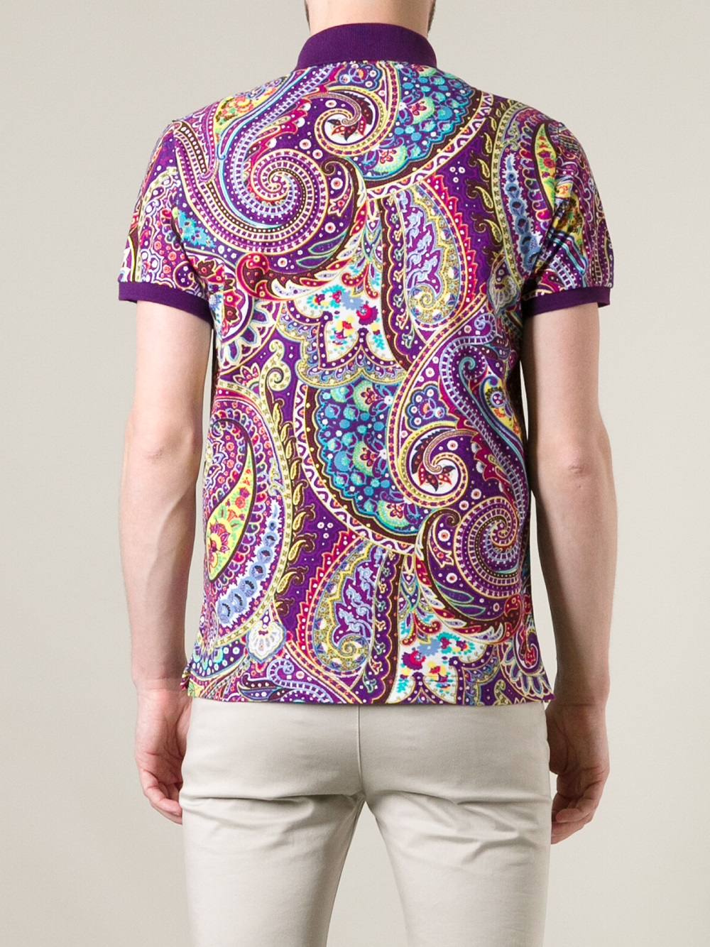Lyst - Etro Paisley Print Polo Shirt in Purple for Men