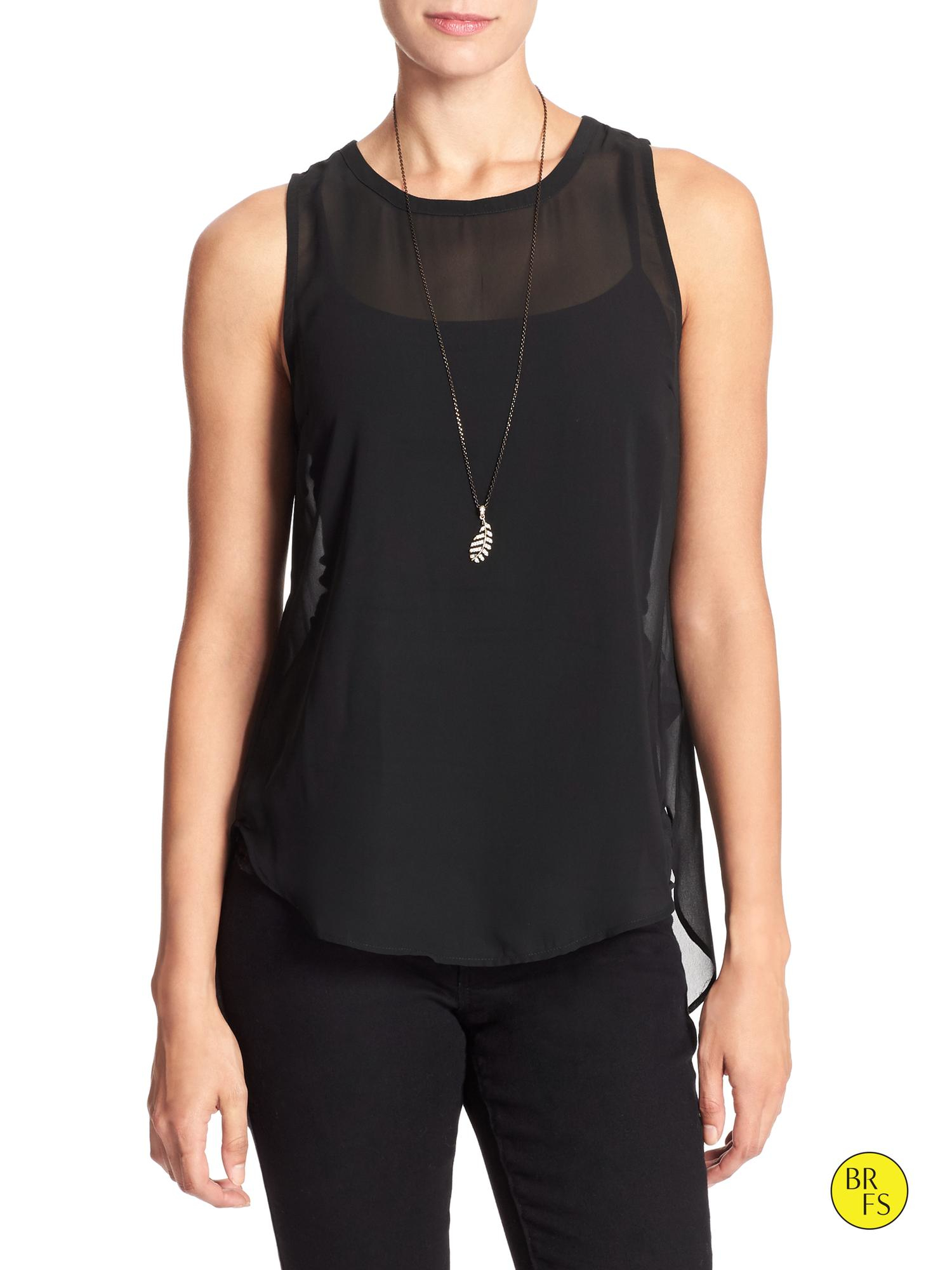 Banana republic Factory Sleeveless Backpleat Top in Black Lyst