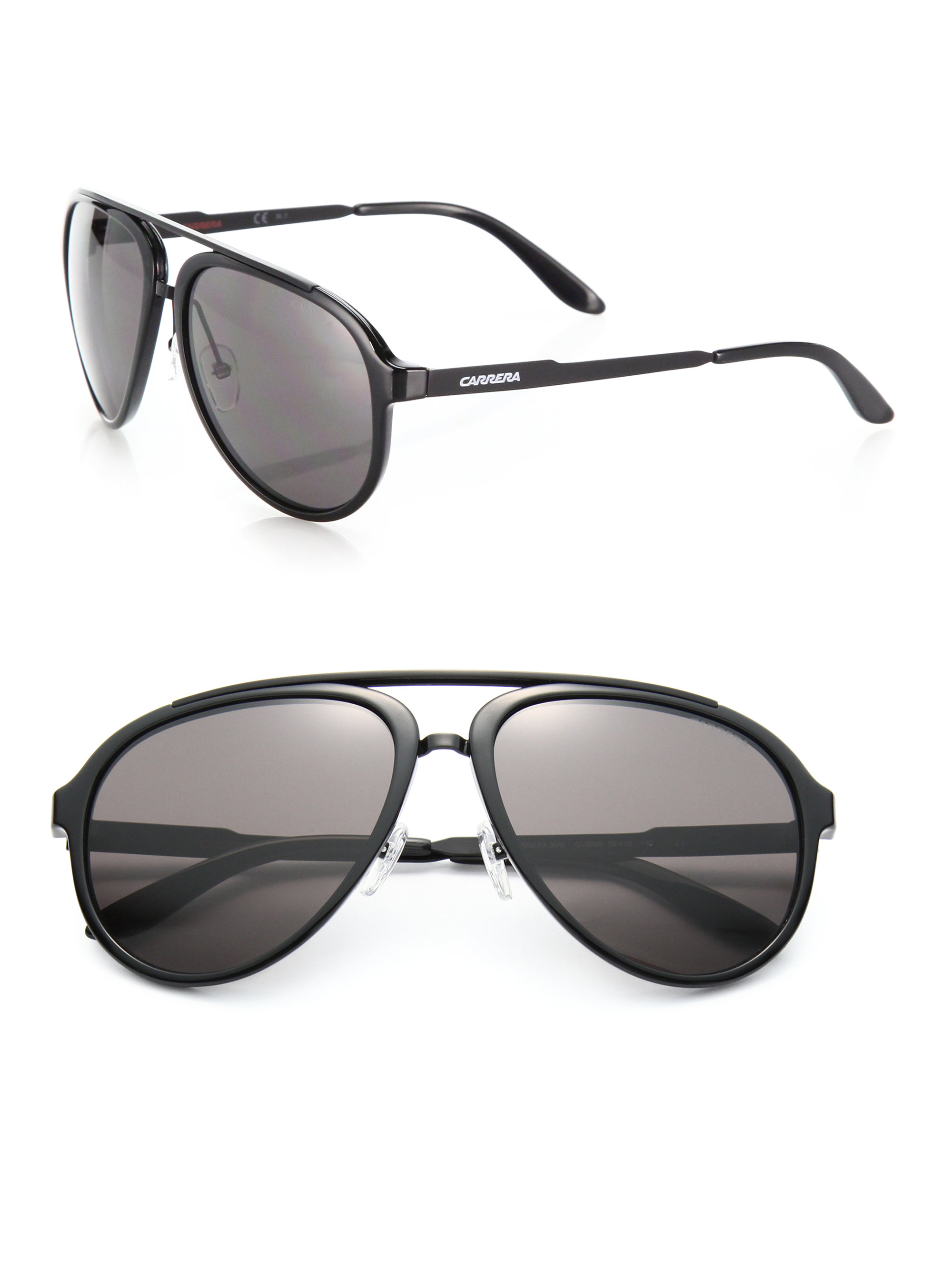 Carrera 58mm Aviator Sunglasses in Black for Men | Lyst