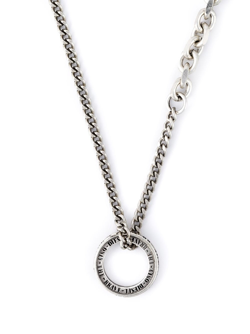 Diesel Ring Pendant Necklace in Metallic for Men | Lyst