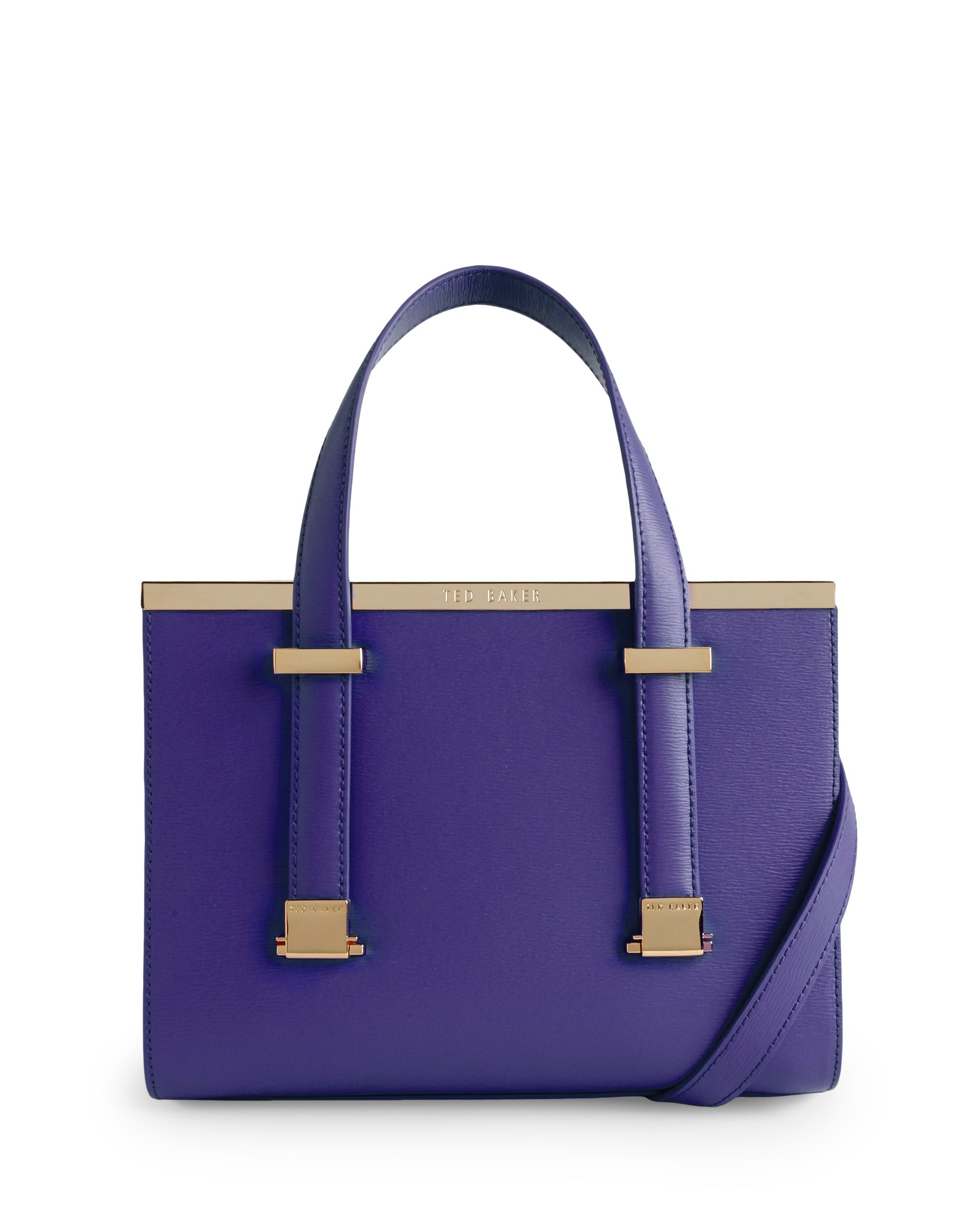 Ted Baker Cristie Small Crosshatch Leather Tote Bag in Blue - Lyst