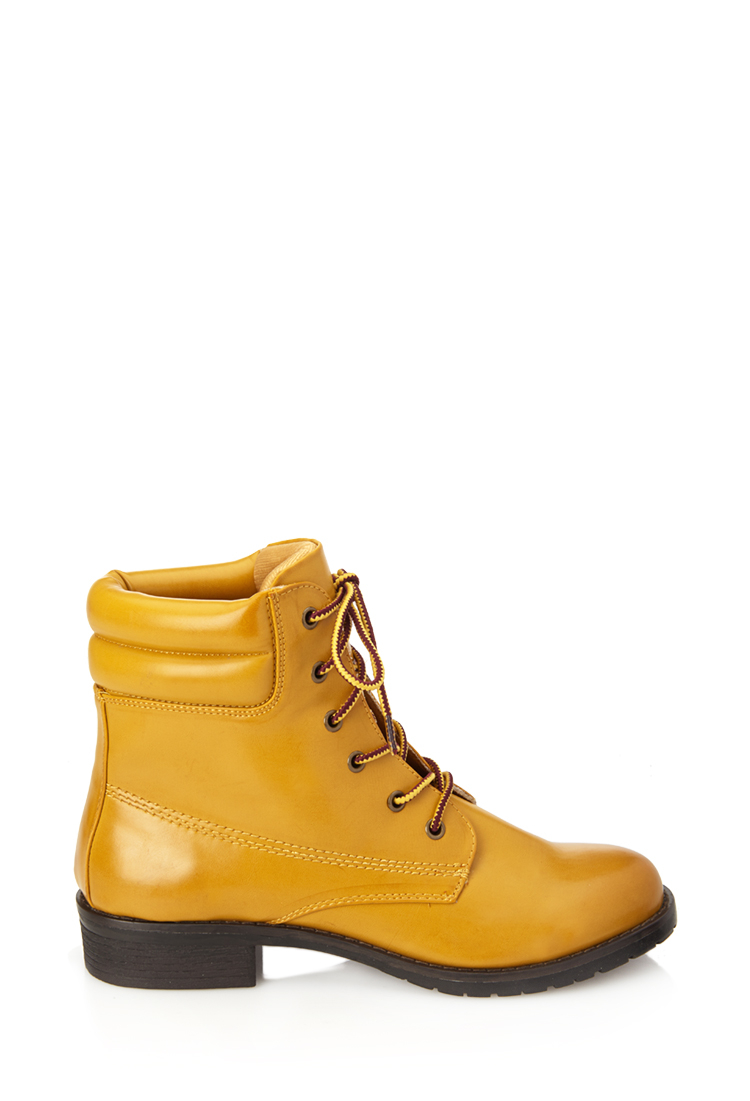 yellow leather booties