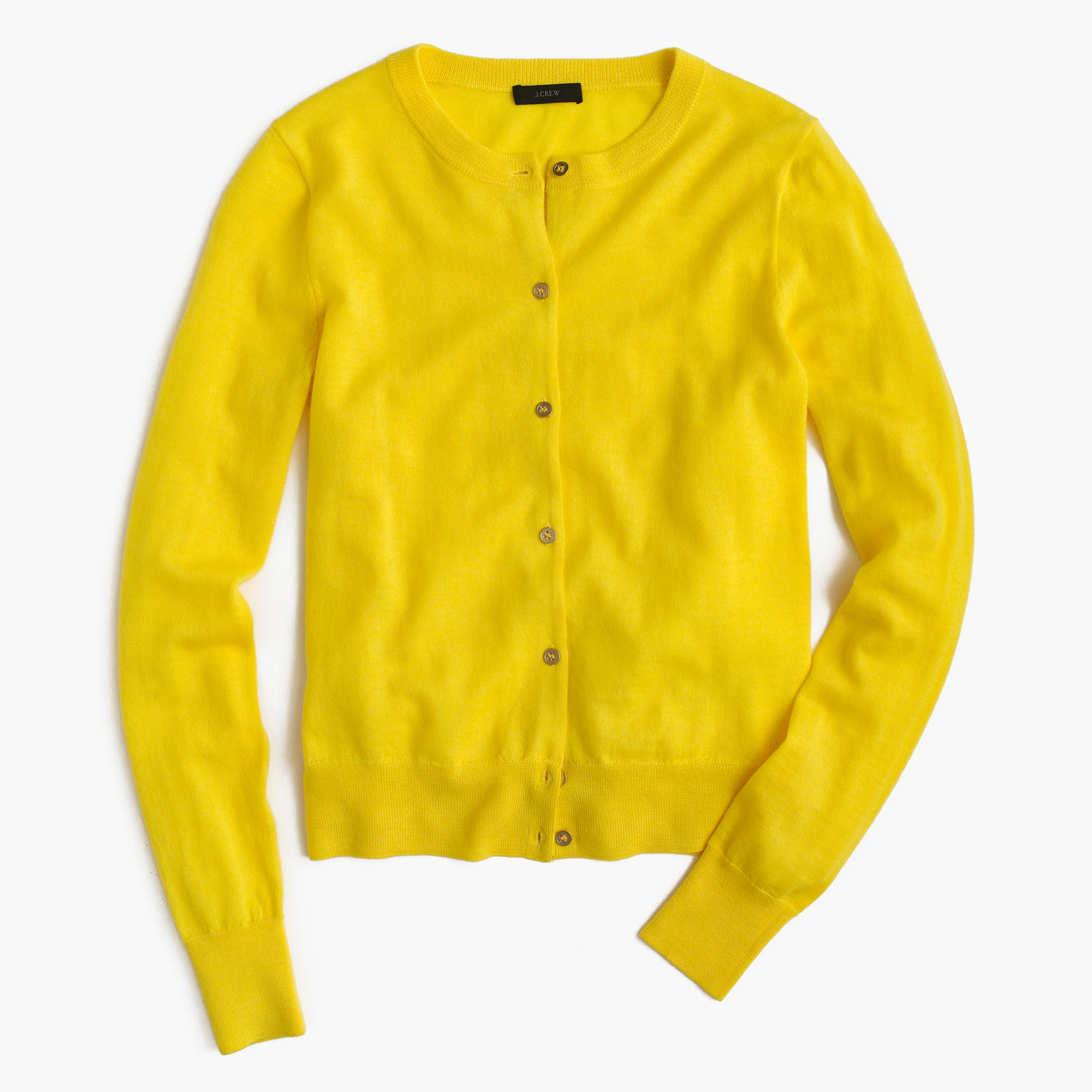 J.crew Lightweight Wool Jackie Cardigan Sweater in Yellow | Lyst