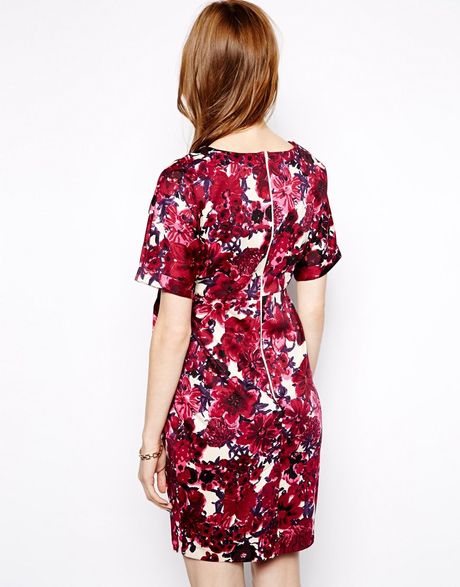 Asos Maternity Wiggle Dress In Floral Print in Floral (Pinkfloral) | Lyst