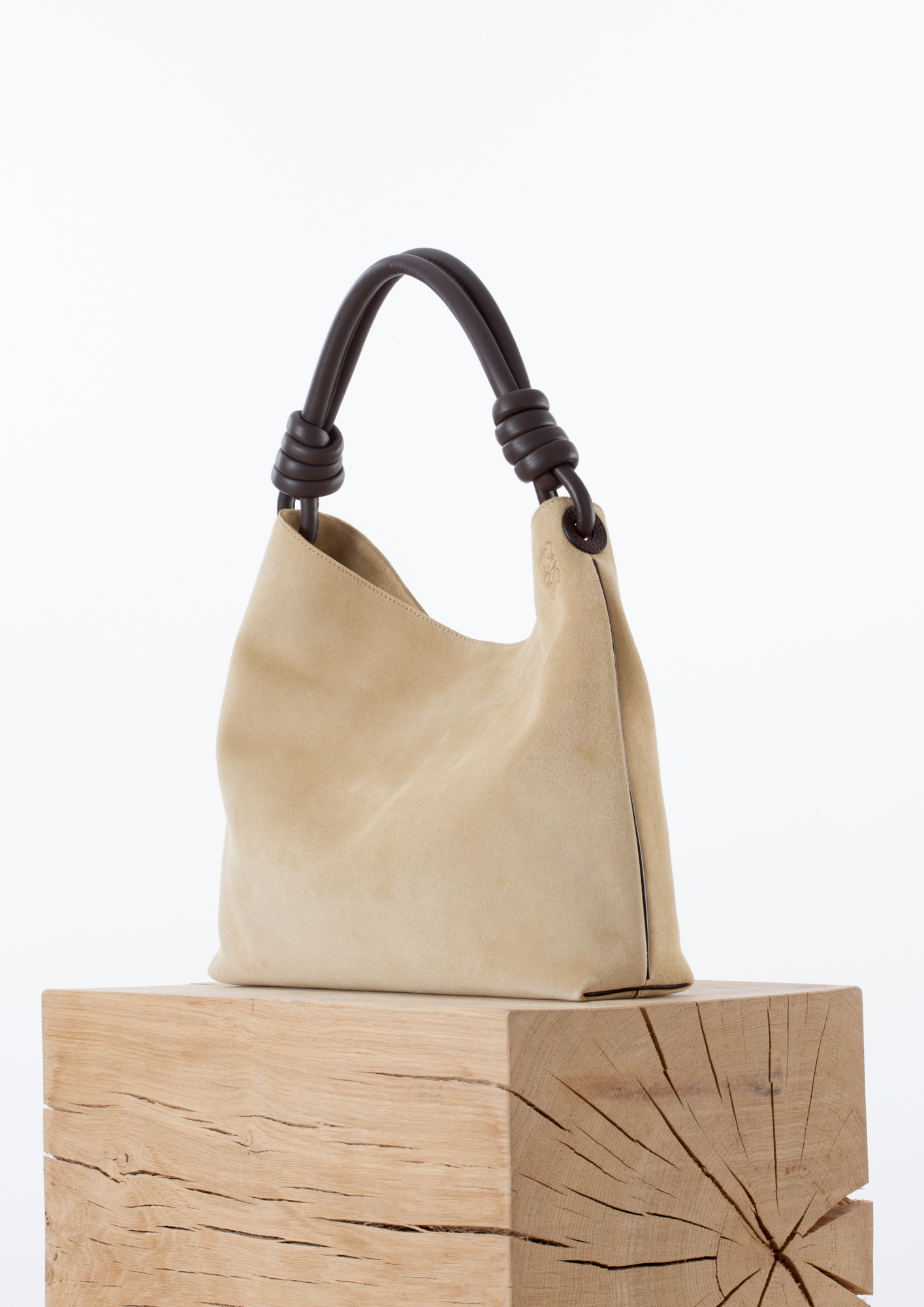 Loewe Suede Small Hobo Bag in Natural | Lyst