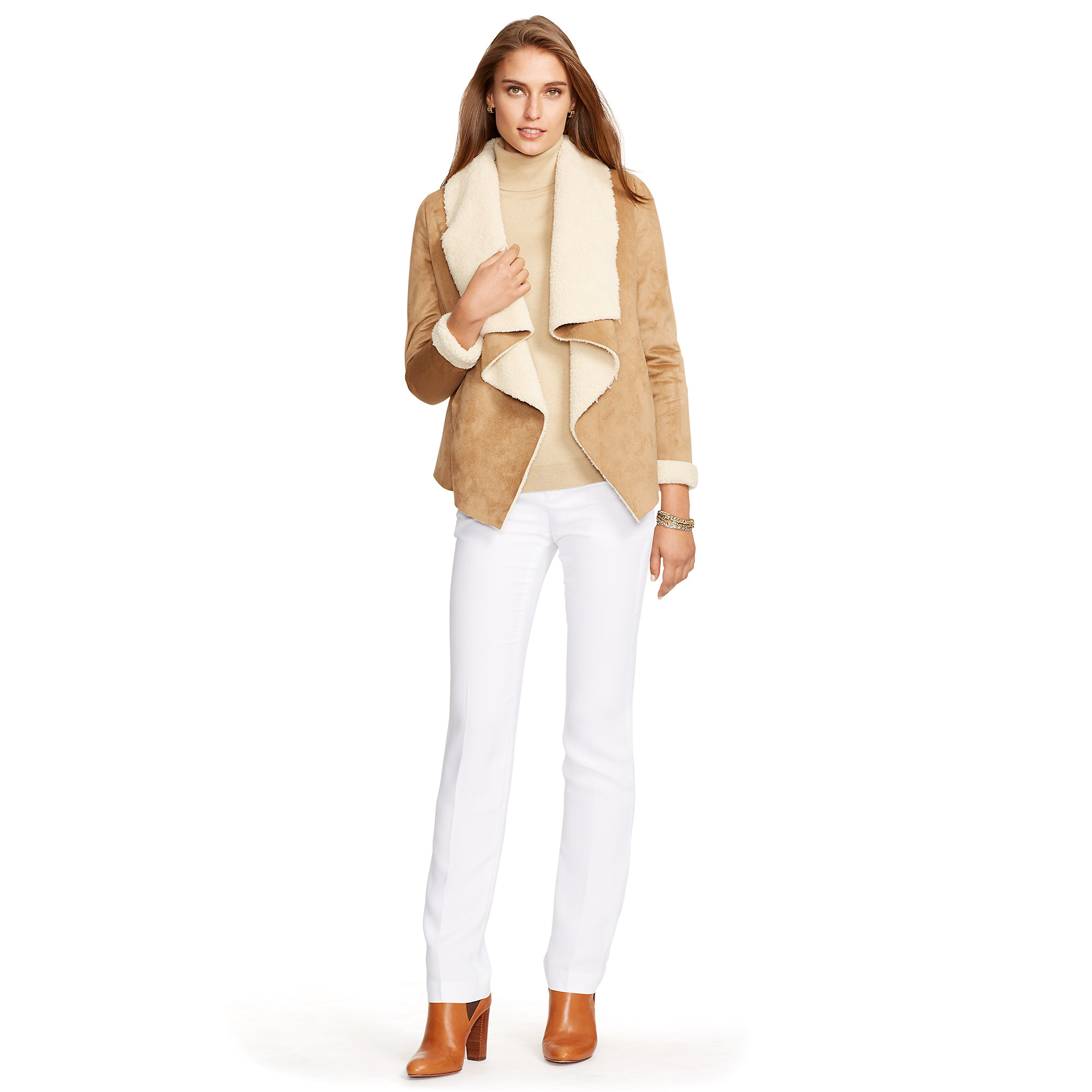 ralph lauren shearling jacket women's