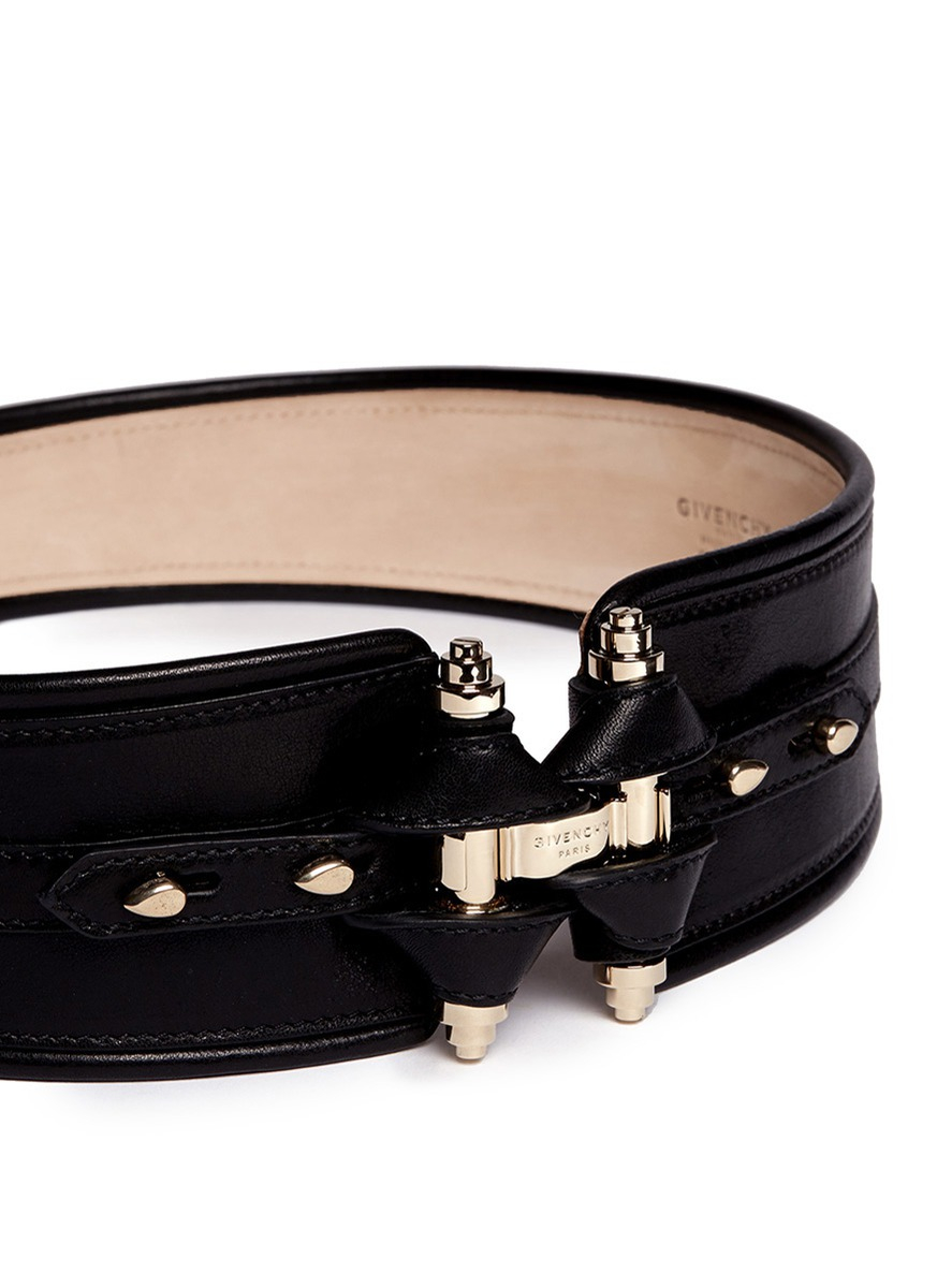 Lyst - Givenchy Obsedia Leather Belt in Black