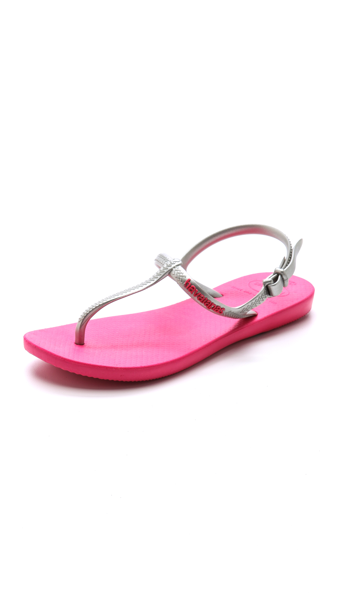 Havaianas Freedom T- Strap Sandals in Silver (Pink/Silver) | Lyst