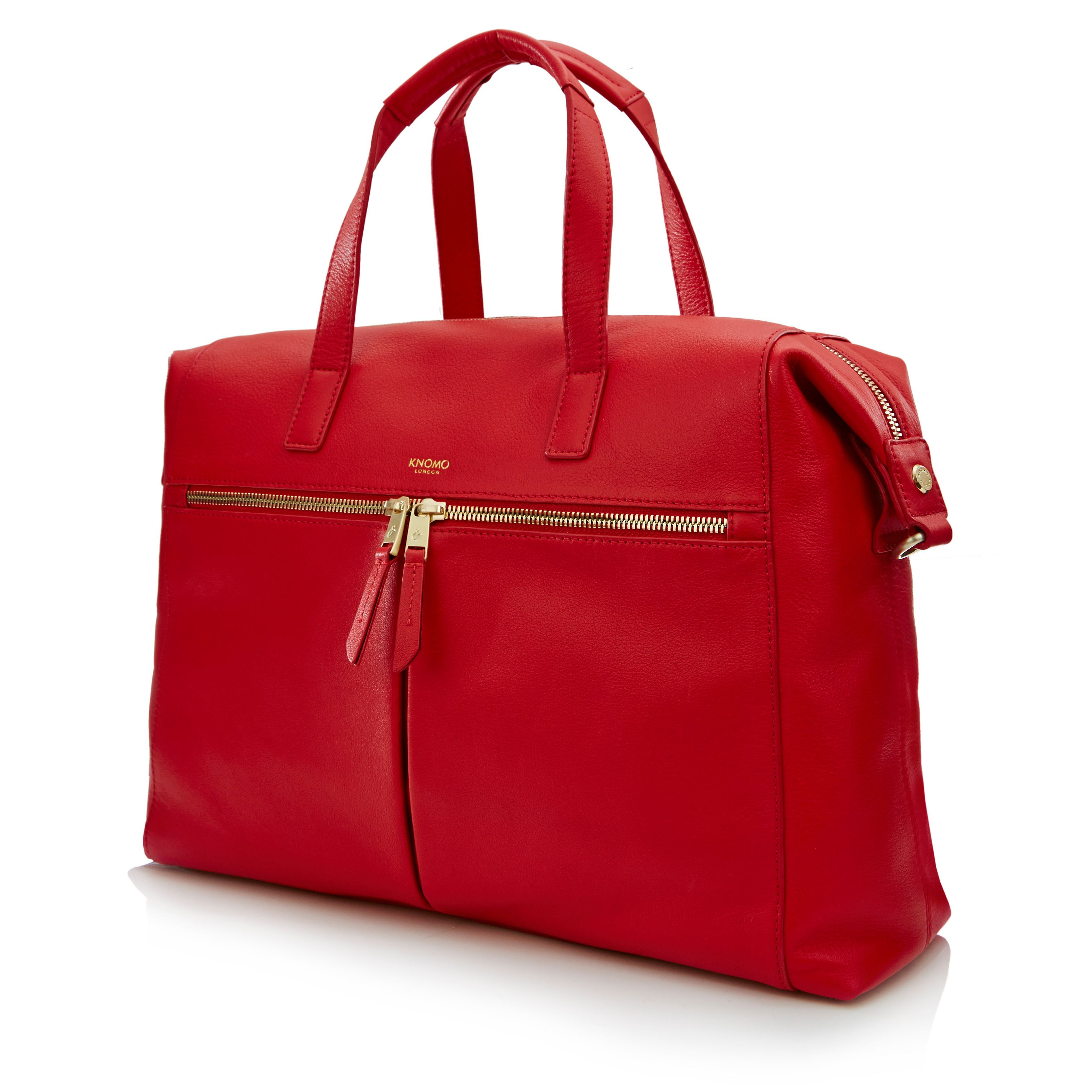 Knomo Mayfair Luxe Audley Slim Laptop Briefcase Red in Red for Men Lyst