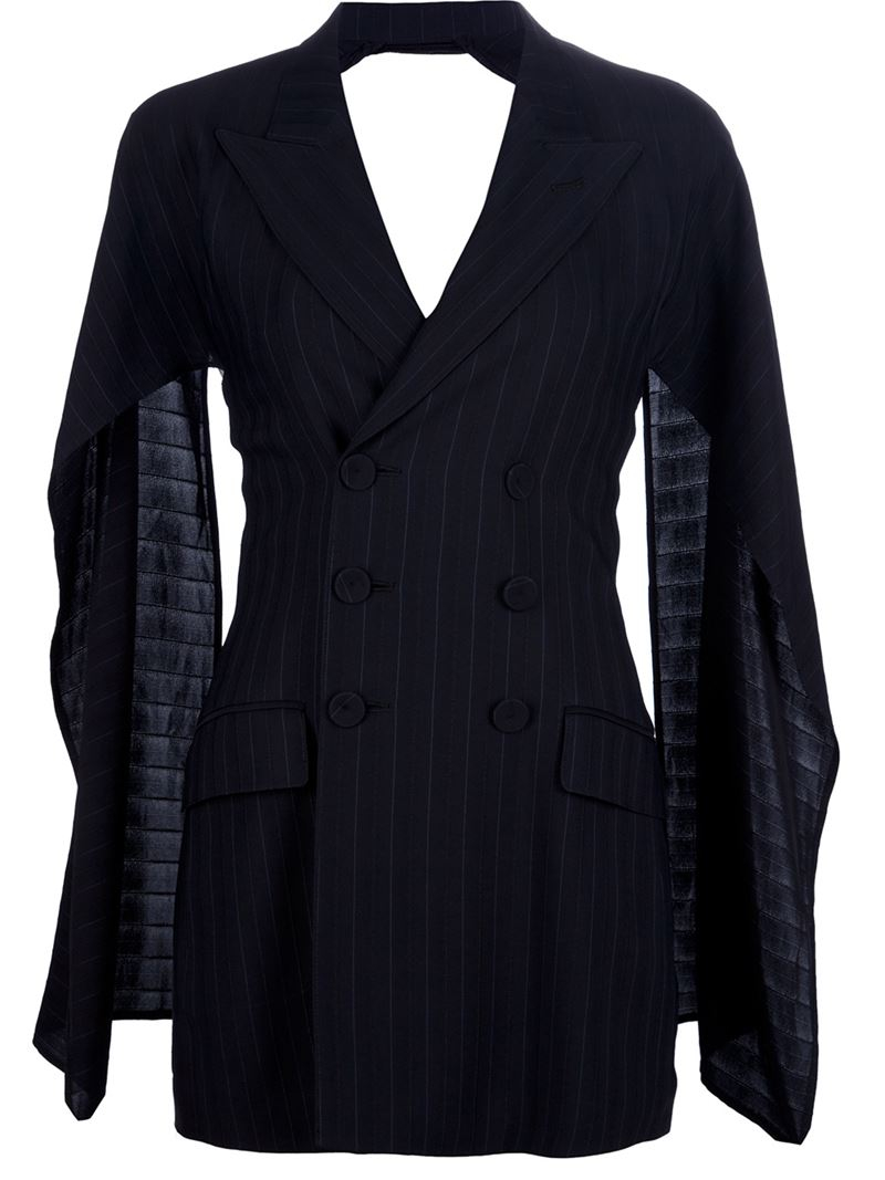 Lyst - Jean Paul Gaultier Backless Caped Jacket in Blue