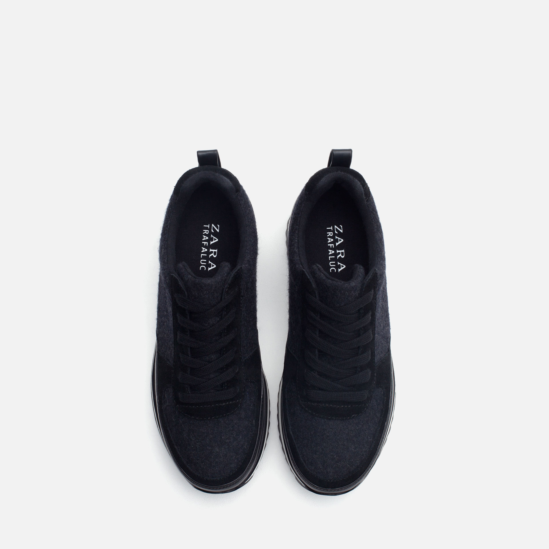 Zara Combined Sneakers in Black | Lyst