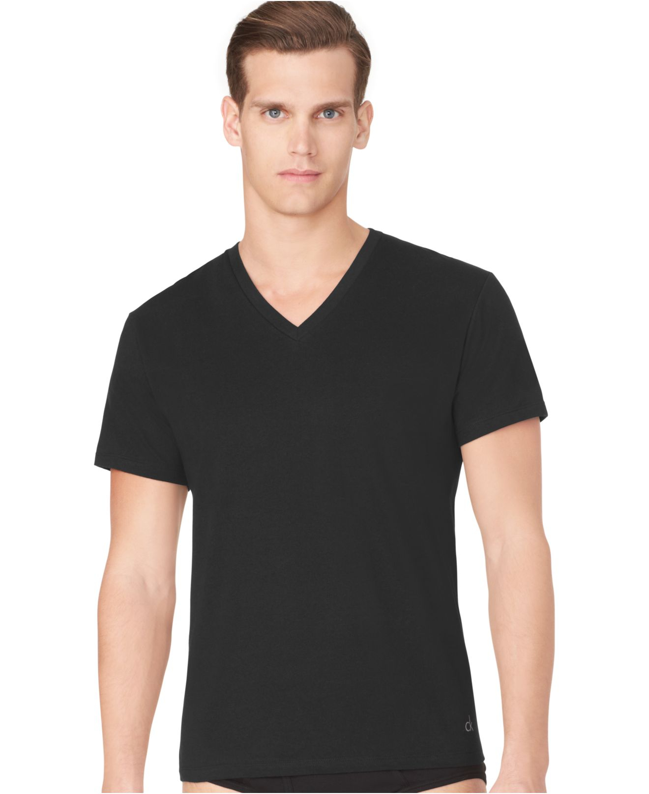 Calvin klein Men's Classic V-neck T-shirt 3-pack M4065 in Black for Men ...