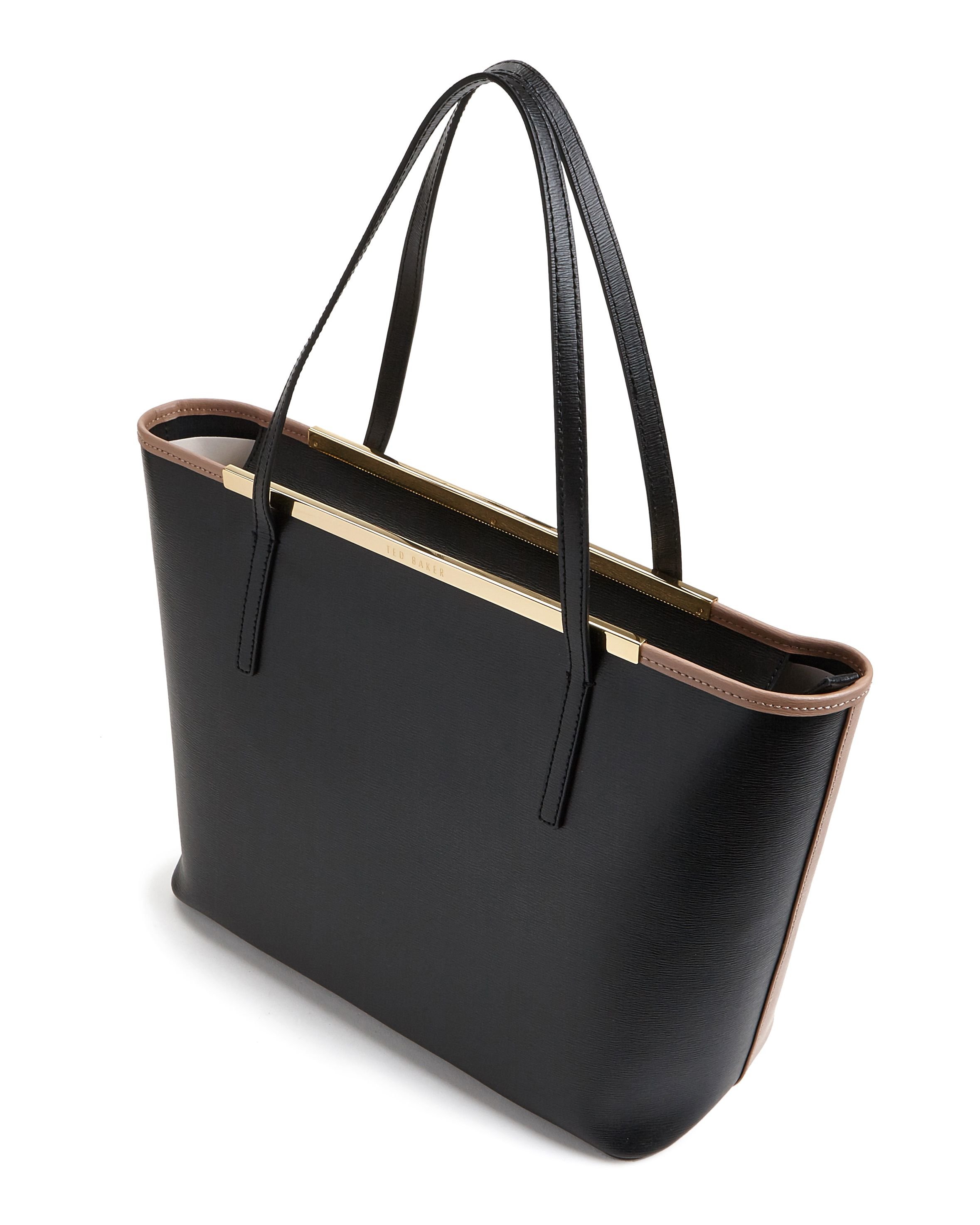 Ted Baker Nicola Colour Block Leather Shopper Bag in Brown - Lyst
