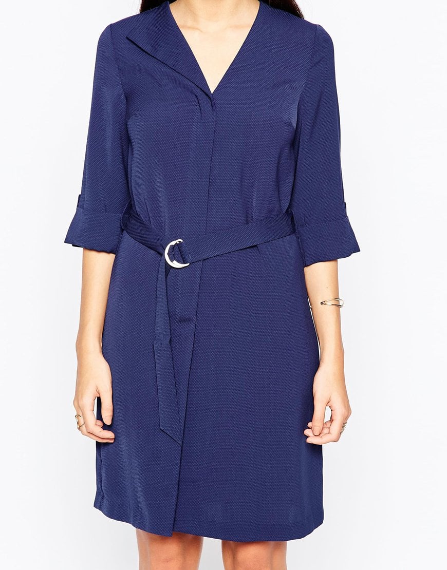 Lyst Warehouse  Belted  Shirt  Dress  in Blue