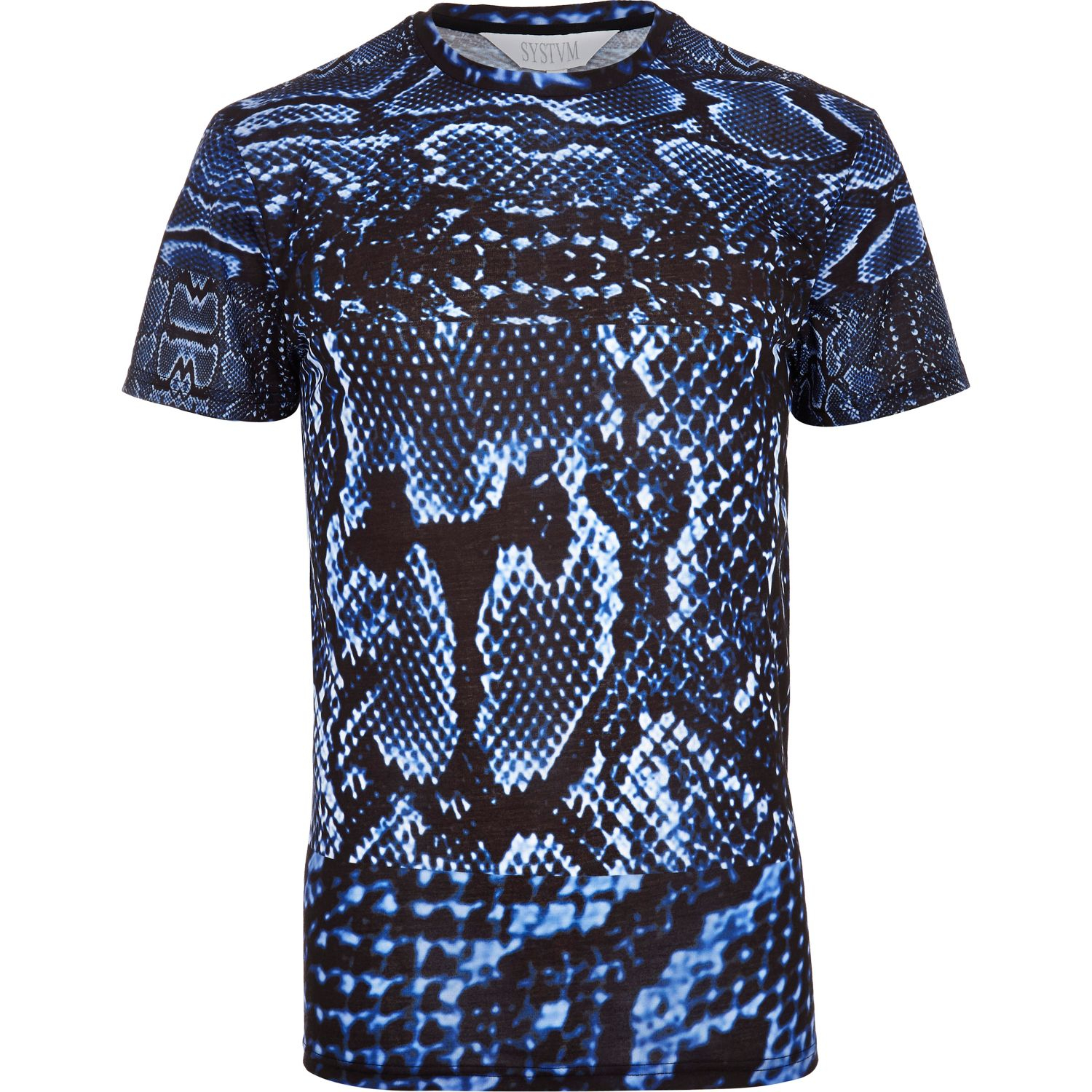 River Island Blue Systvm Snake Print T-Shirt in Blue for Men | Lyst
