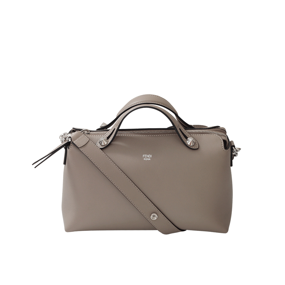 Lyst Fendi Handbag By The Way Bauletto Leather In Gray Gallery