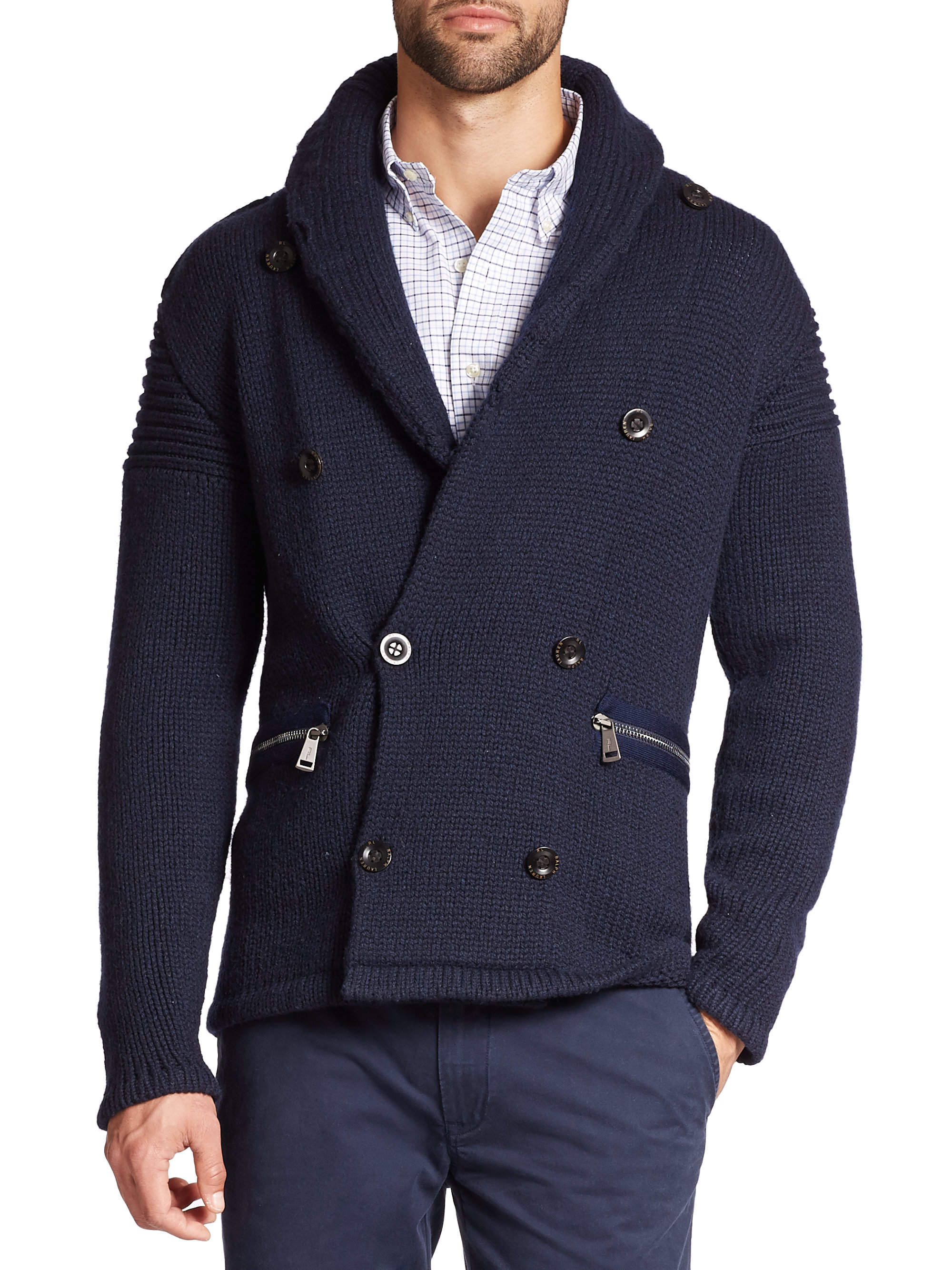 polo cardigan men