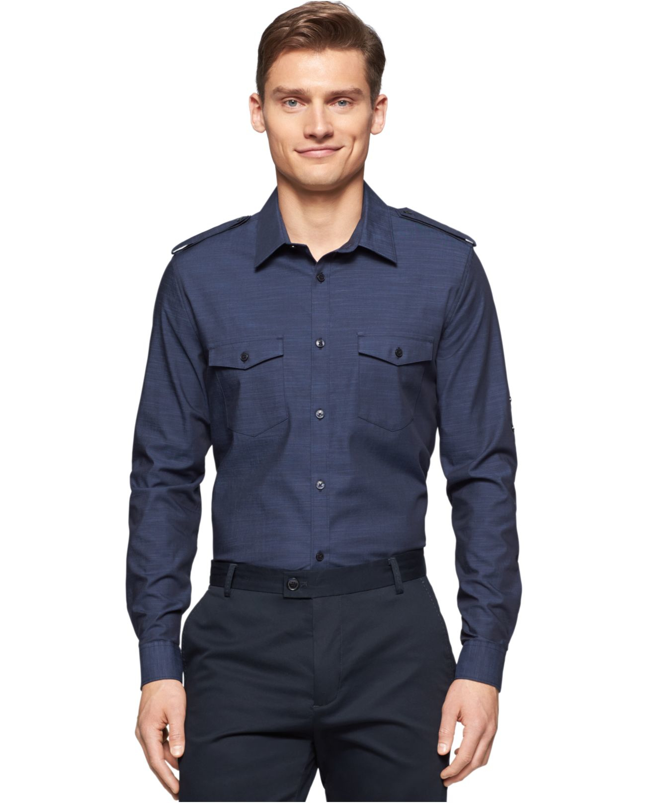 double pocket shirt mens