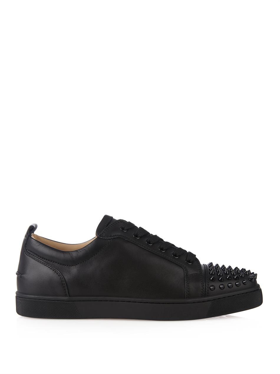 Lyst - Christian Louboutin Louis Junior Spikes Leather Low-Top Sneakers ...