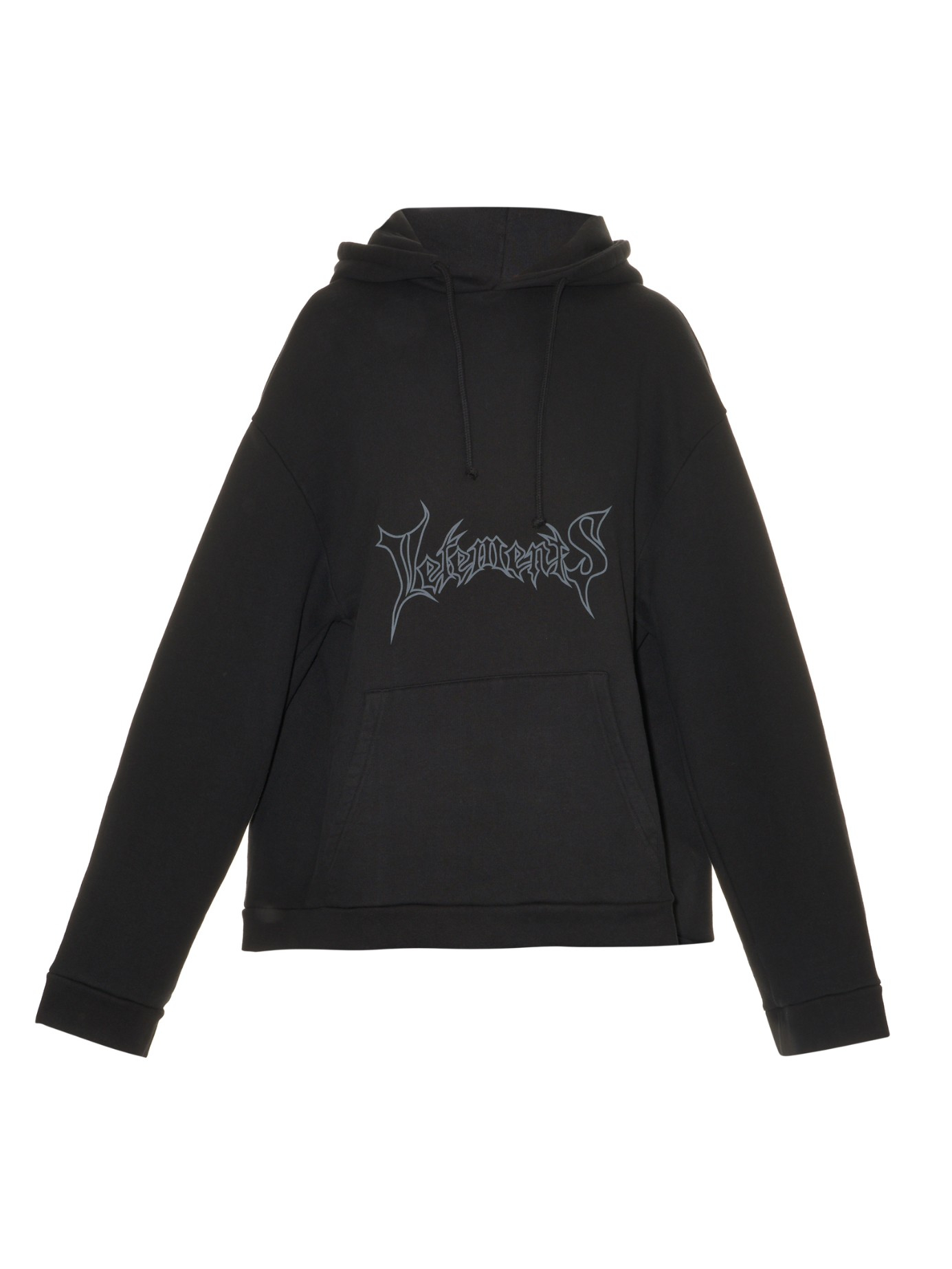 Vetements Logo-Print Hooded Sweatshirt in Black | Lyst