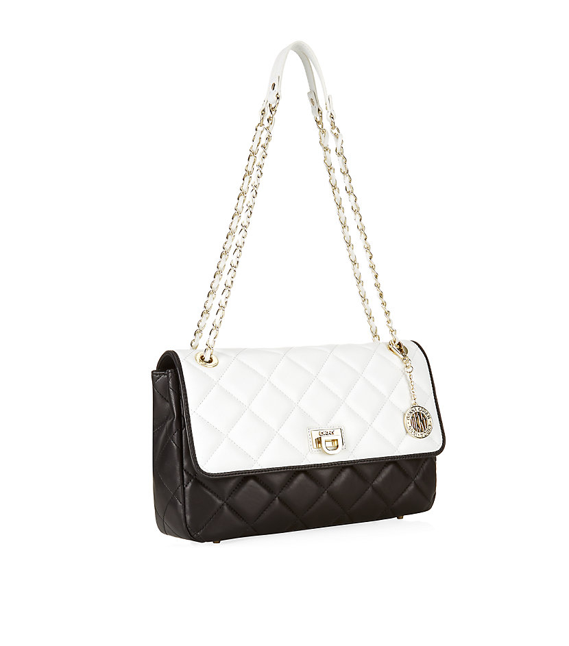 Dkny Quilted Nappa Shoulder Bag in White | Lyst