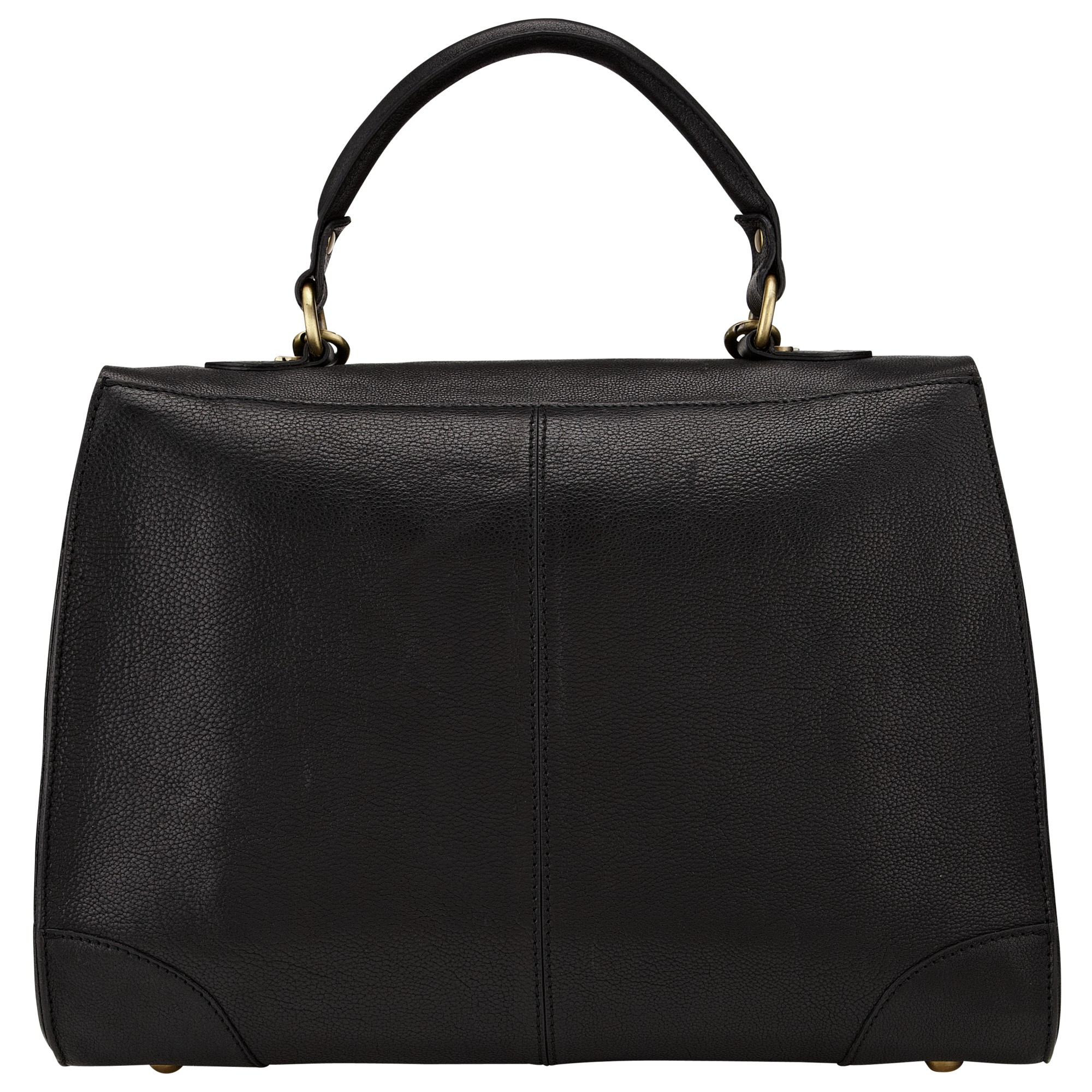 John Lewis Large Leather Top Handle Bag in Black - Lyst