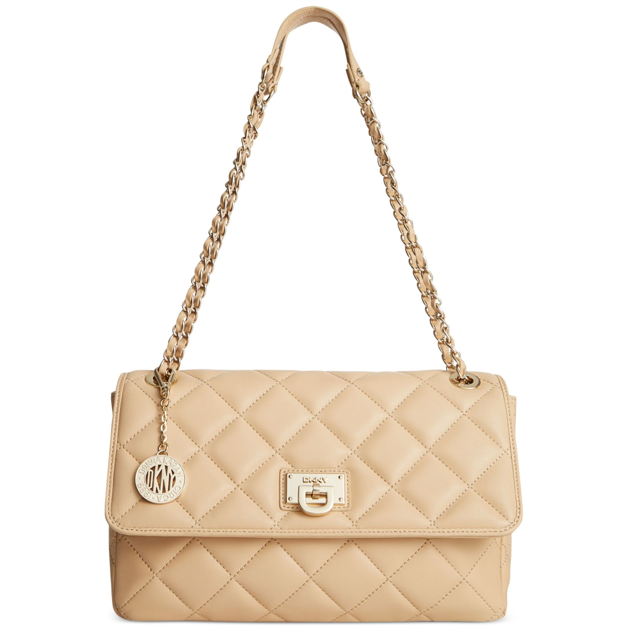 DKNY Gansevoort Quilted Chain Shoulder Bag in White