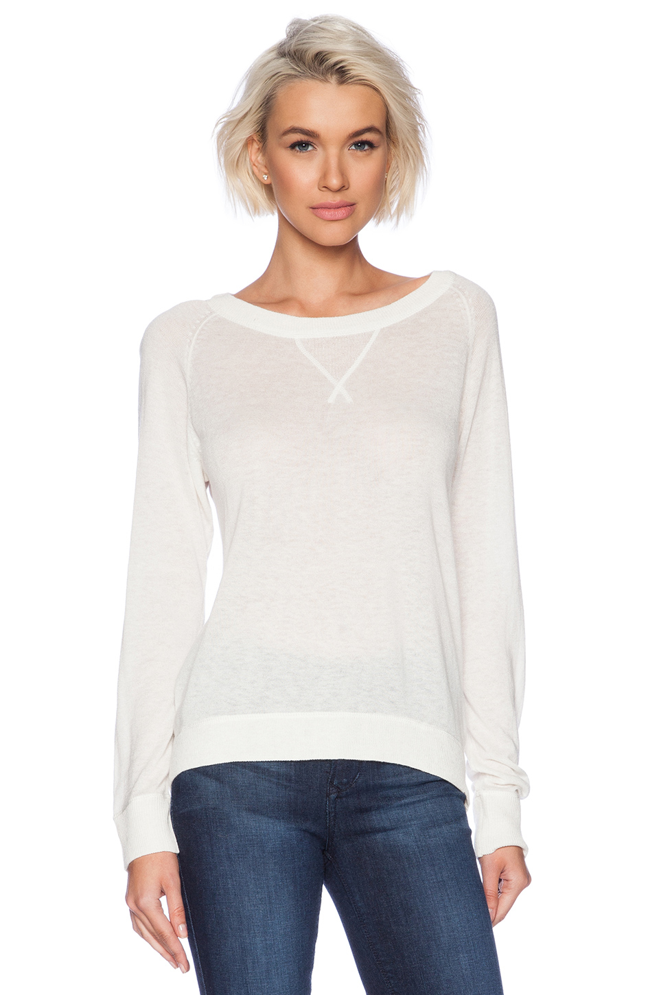 C&c california Cashmere Blend Sweater in White | Lyst