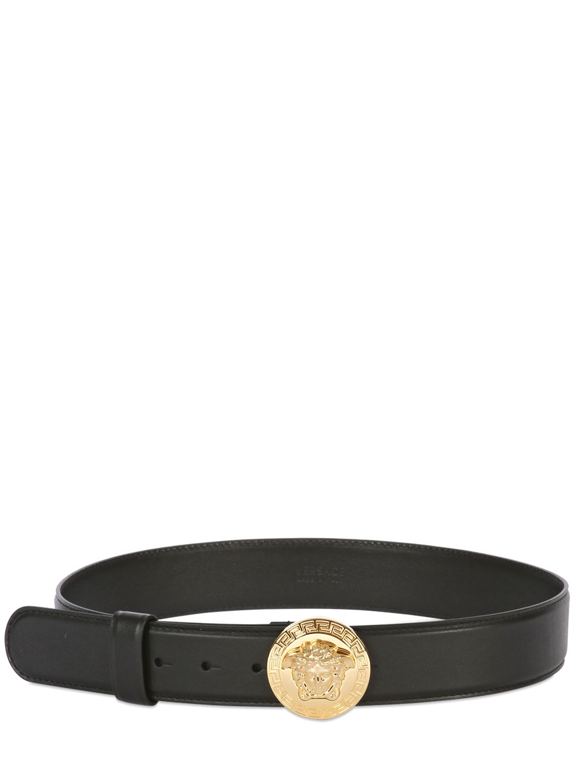 Versace 40Mm Medusa Buckle Leather Belt in Black for Men | Lyst