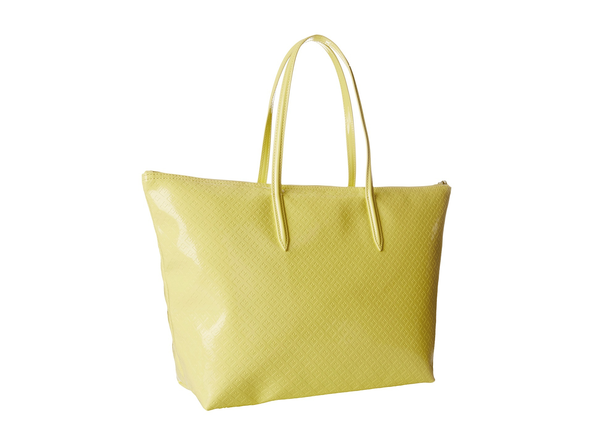 Download Lyst - Lacoste L.12.12 Glossy Large Shopping Bag in Yellow
