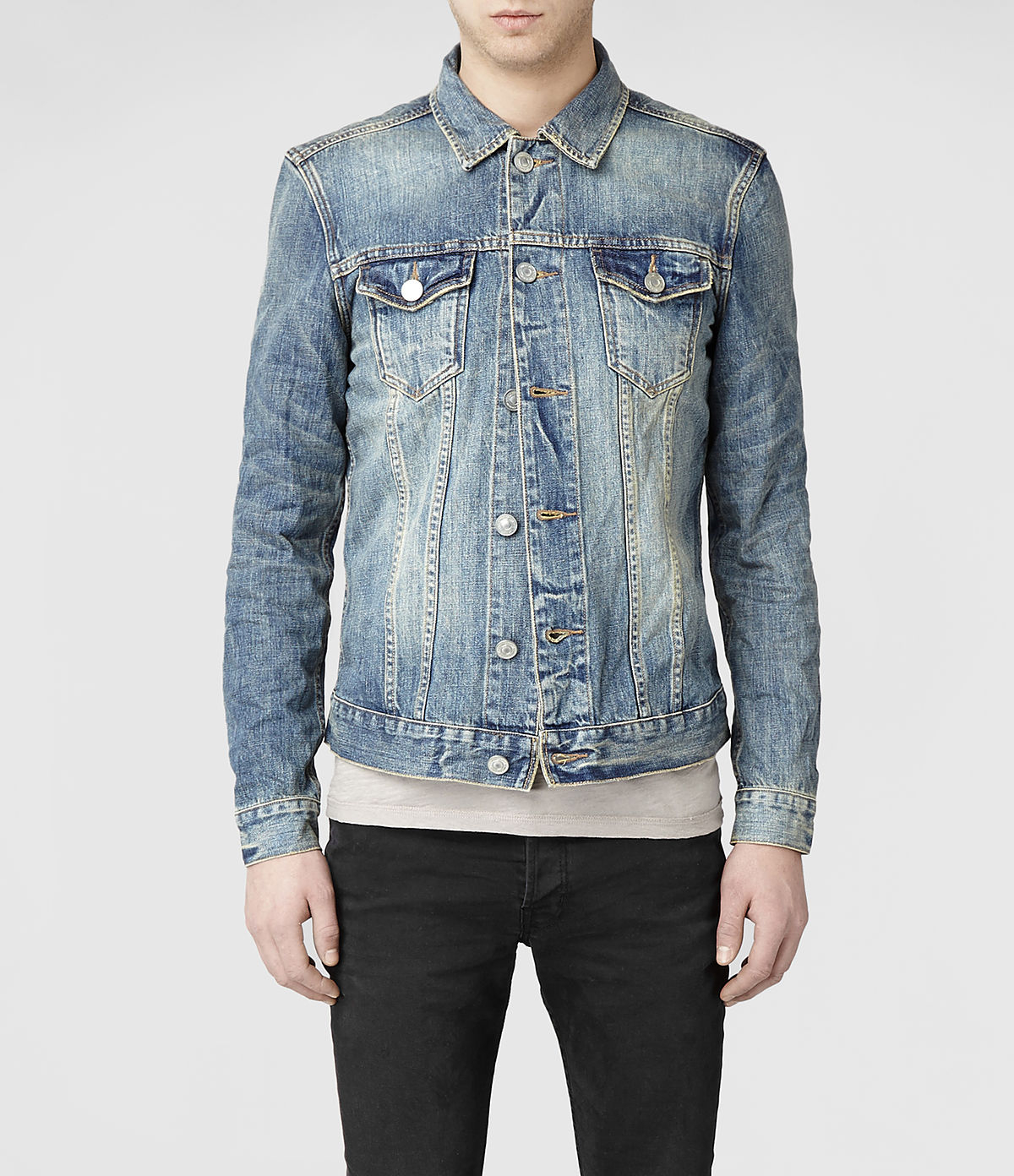 Lyst Allsaints Kishi Denim Jacket in Blue for Men