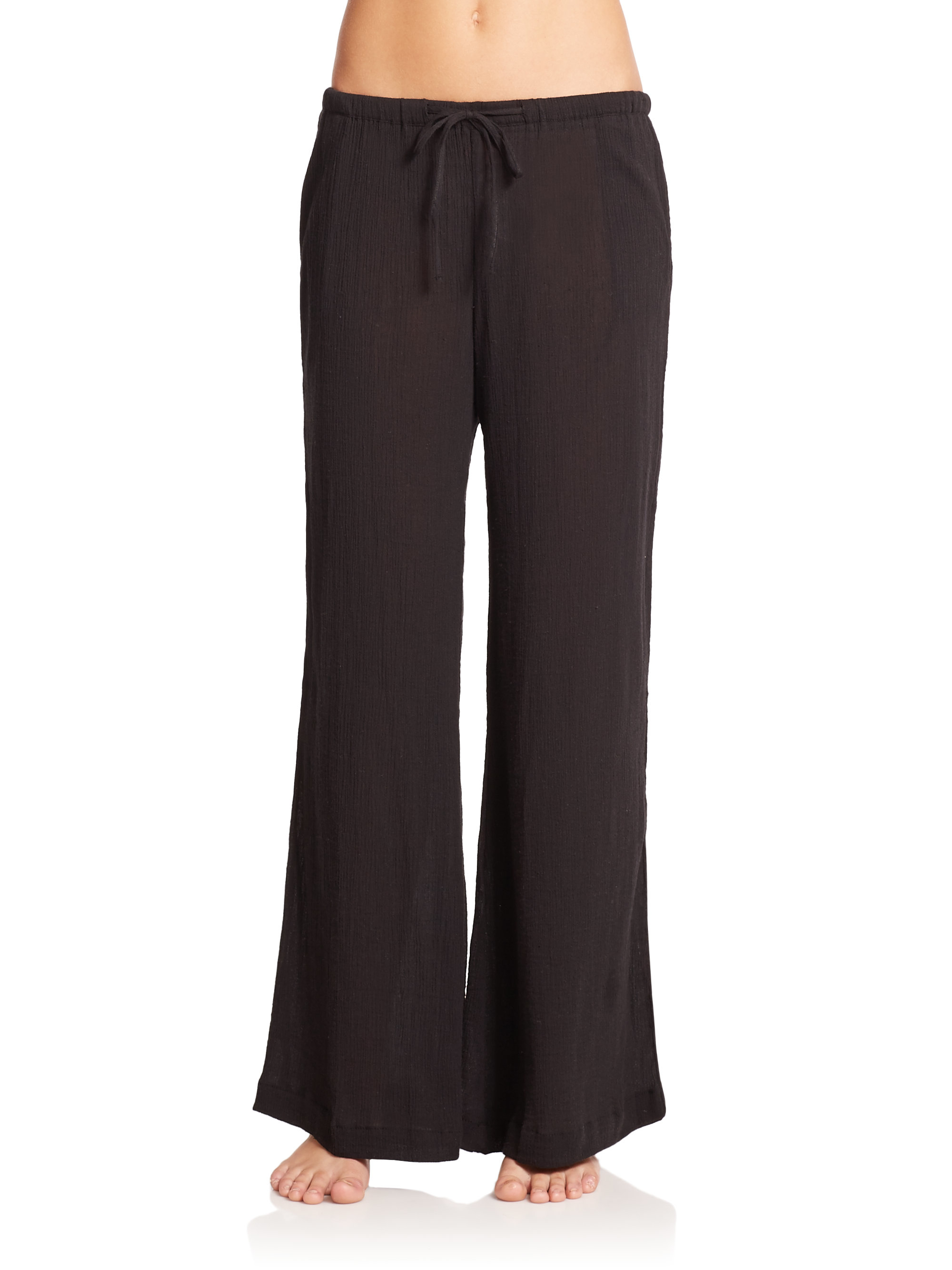 Skin Cotton Gauze Palazzo Pants in Brown | Lyst
