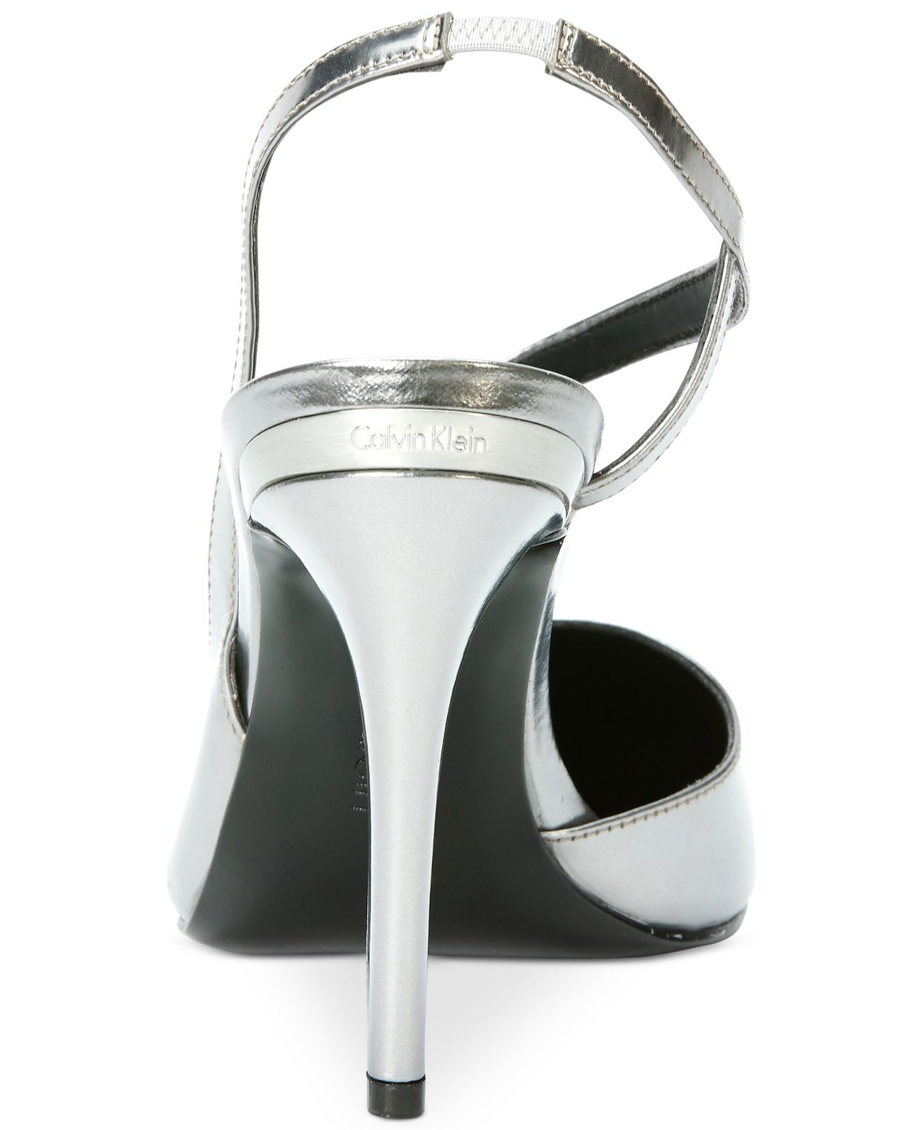Calvin klein Women's Marilynn Slingback Pumps in Silver (Steel) | Lyst
