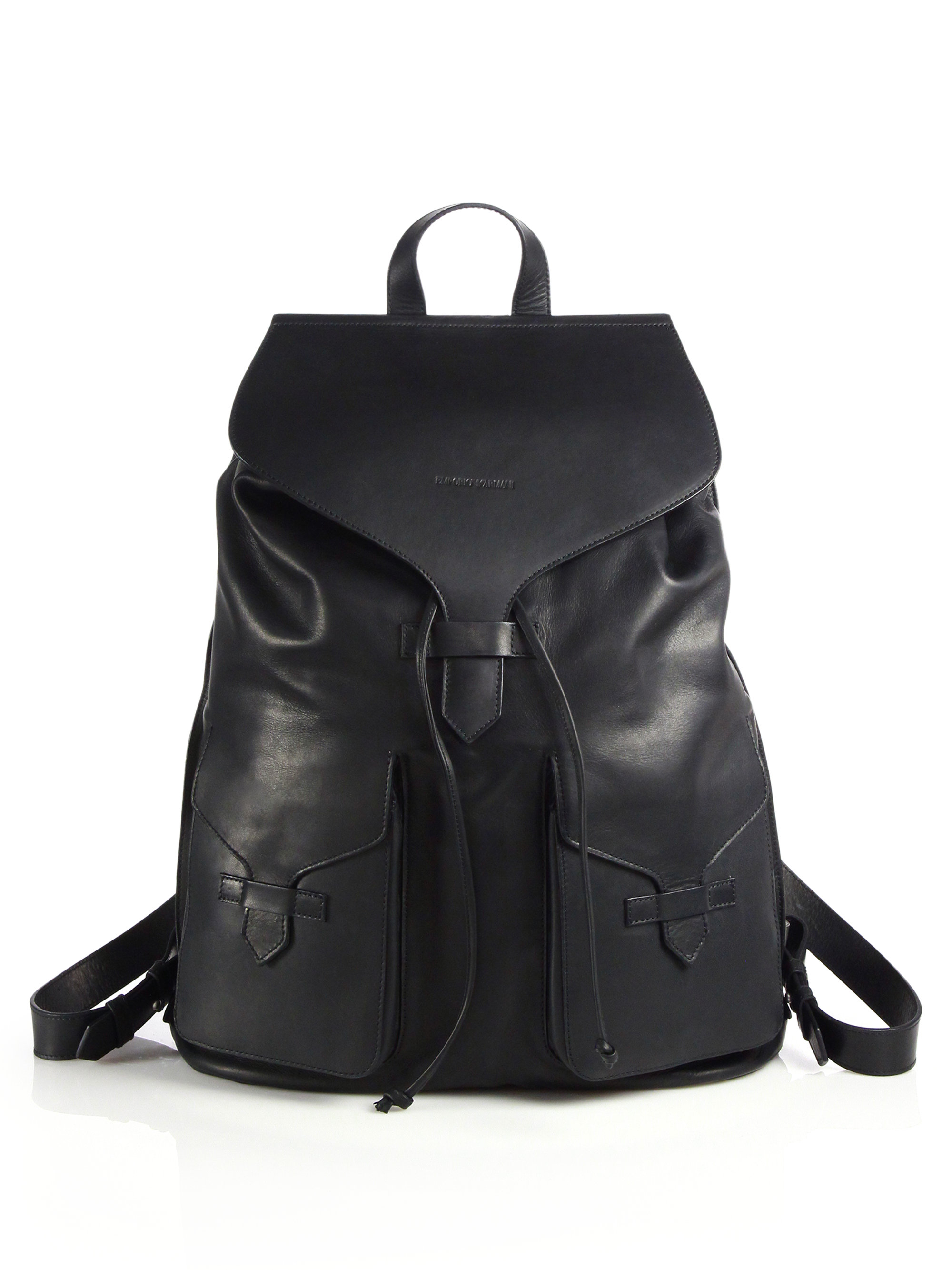 Lyst - Emporio Armani Toro Leather Backpack in Black for Men