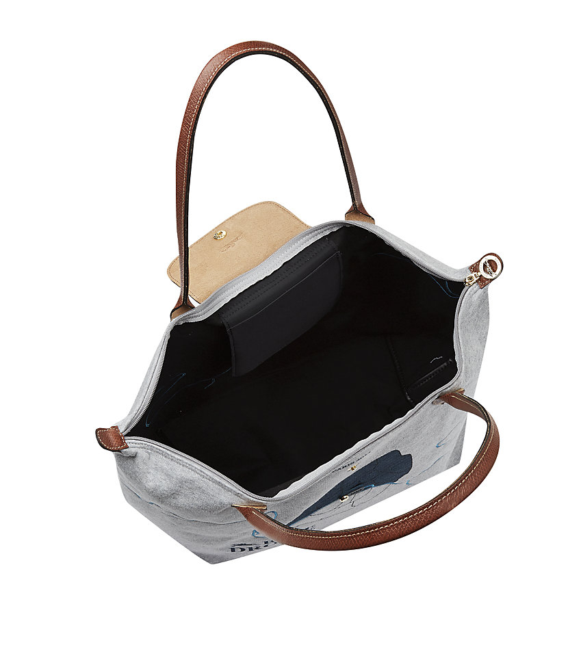 Longchamp Le Pliage Rive Droite Rive Gauche Large Shoulder Bag in Gray