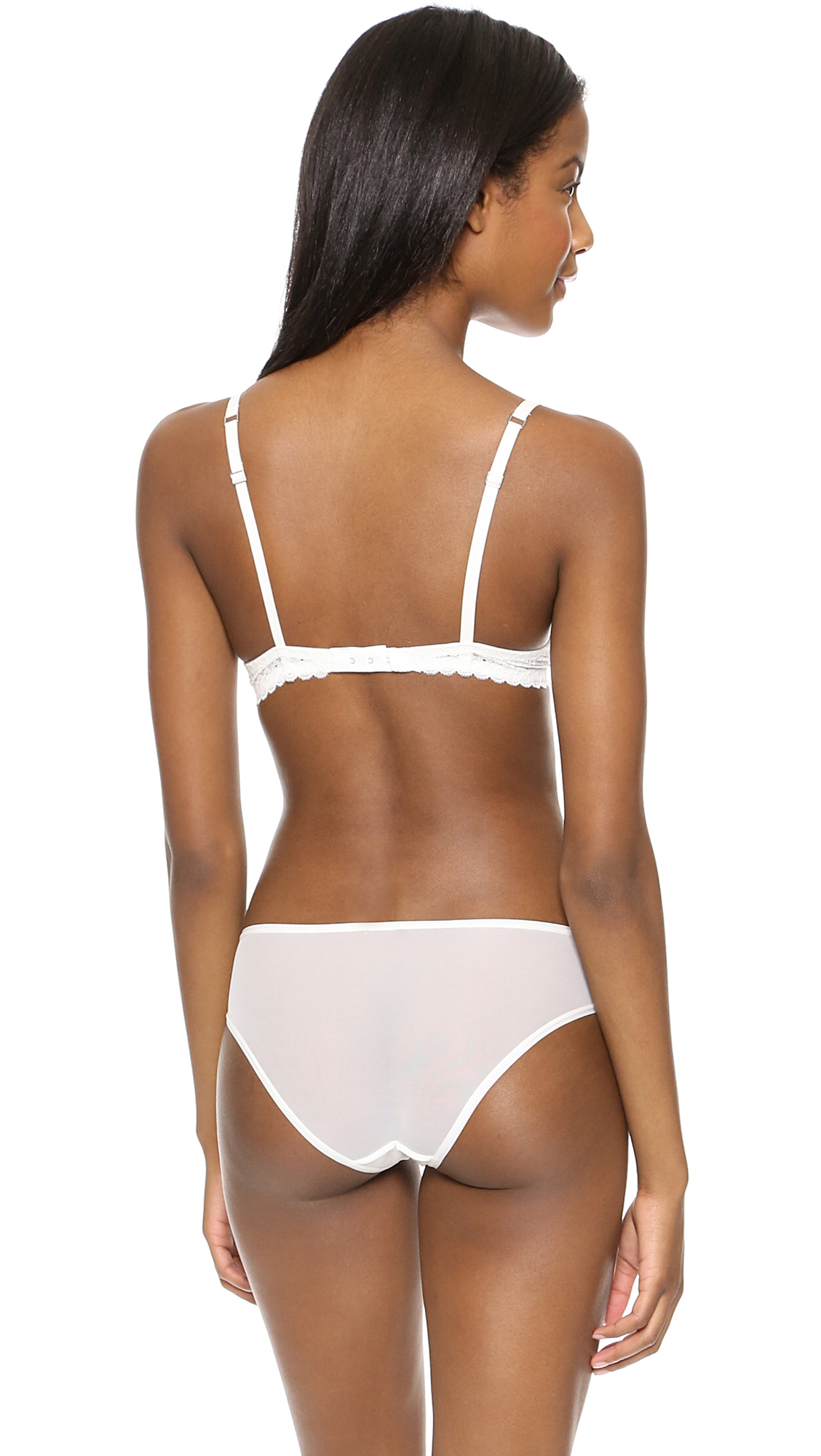 Lyst La Perla Rosa Triangle Bra In White