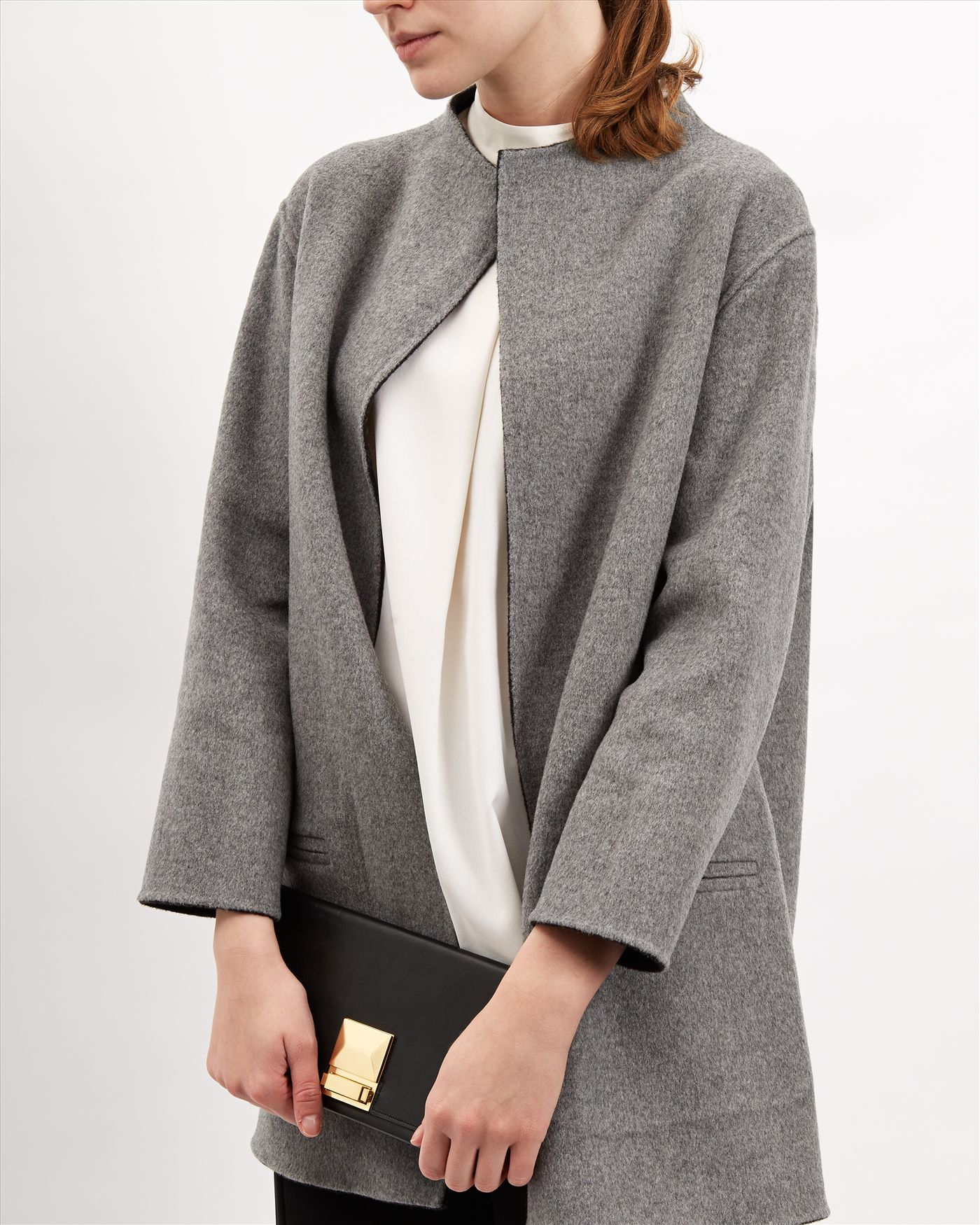 Jaeger Wool Reversible Duster Coat in Black Lyst