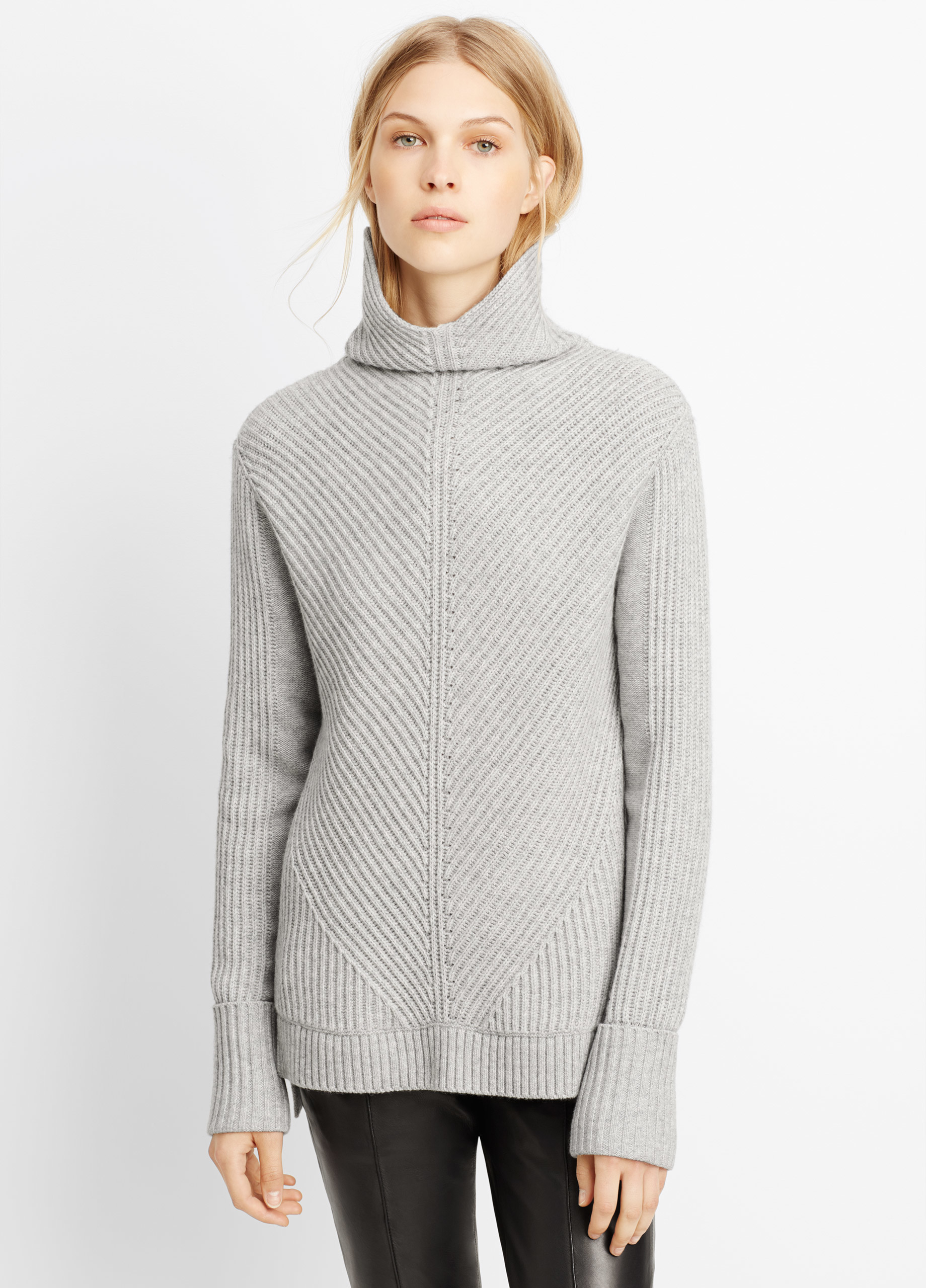 Chunky Turtleneck Rib Sweater Vest main image 1