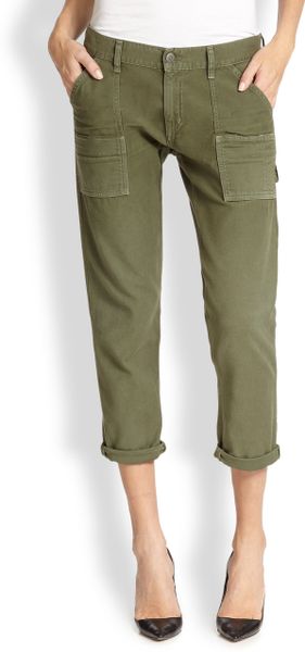Citizens Of Humanity Leah Cropped Cargo Pants in Green (FATIGUE) | Lyst