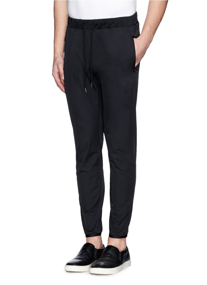 Theory 'Damire' Elastic Cuff Nylon Sweatpants in Black for Men | Lyst