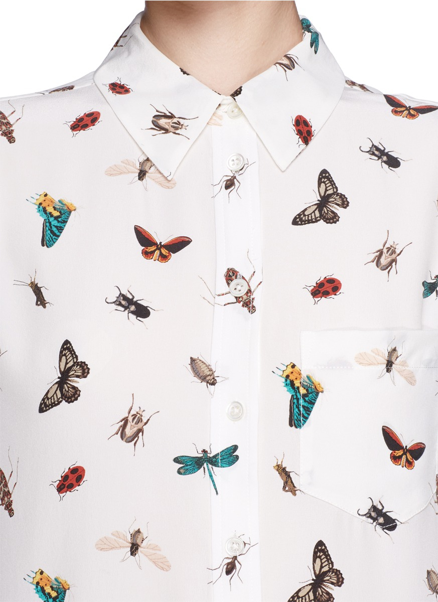 Equipment 'reese' Insect Print Silk Shirt - Lyst