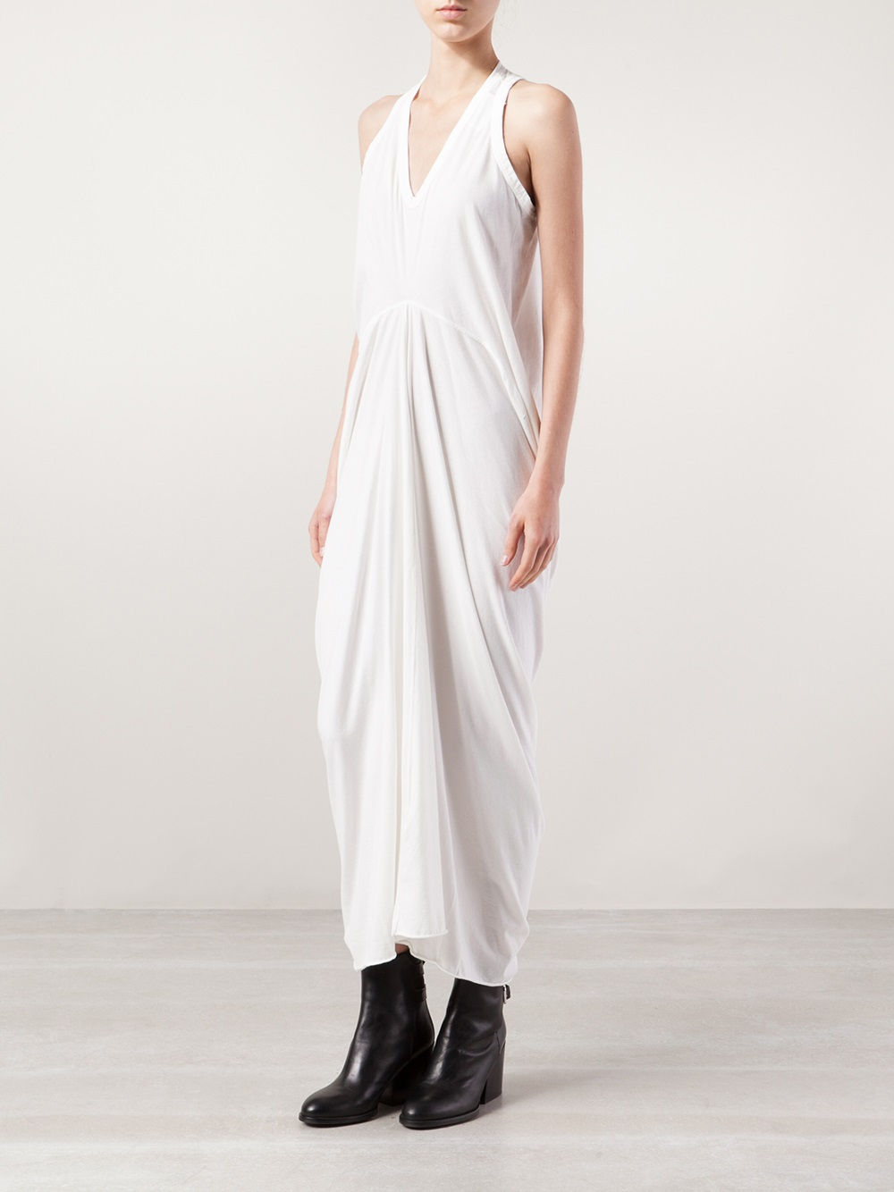 Lyst Drkshdw By Rick Owens Tank Maxi Dress In White Gallery