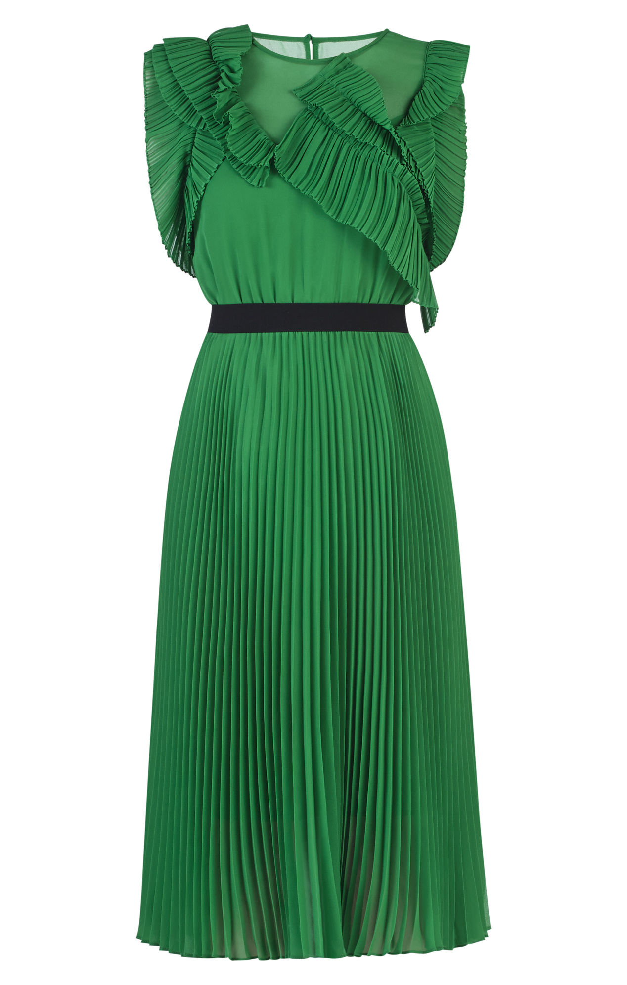 Lyst - Bcbgmaxazria Lanette Sleeveless Pleated Ruffle Dress in Green