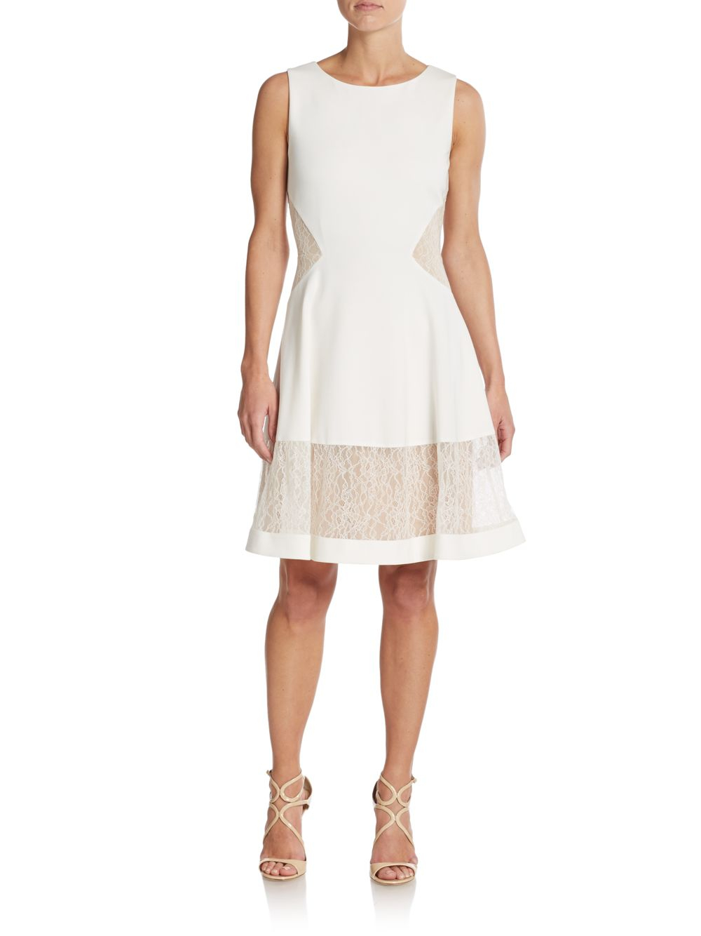 Erin erin fetherston Adelaide Lace Peek-a-boo Dress in White | Lyst