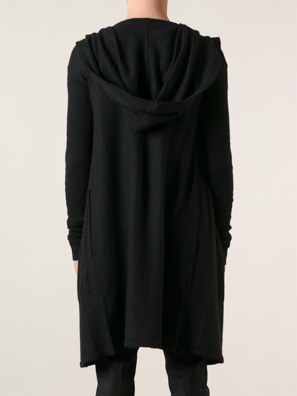 Long black cardigan sweater with hood white plus size