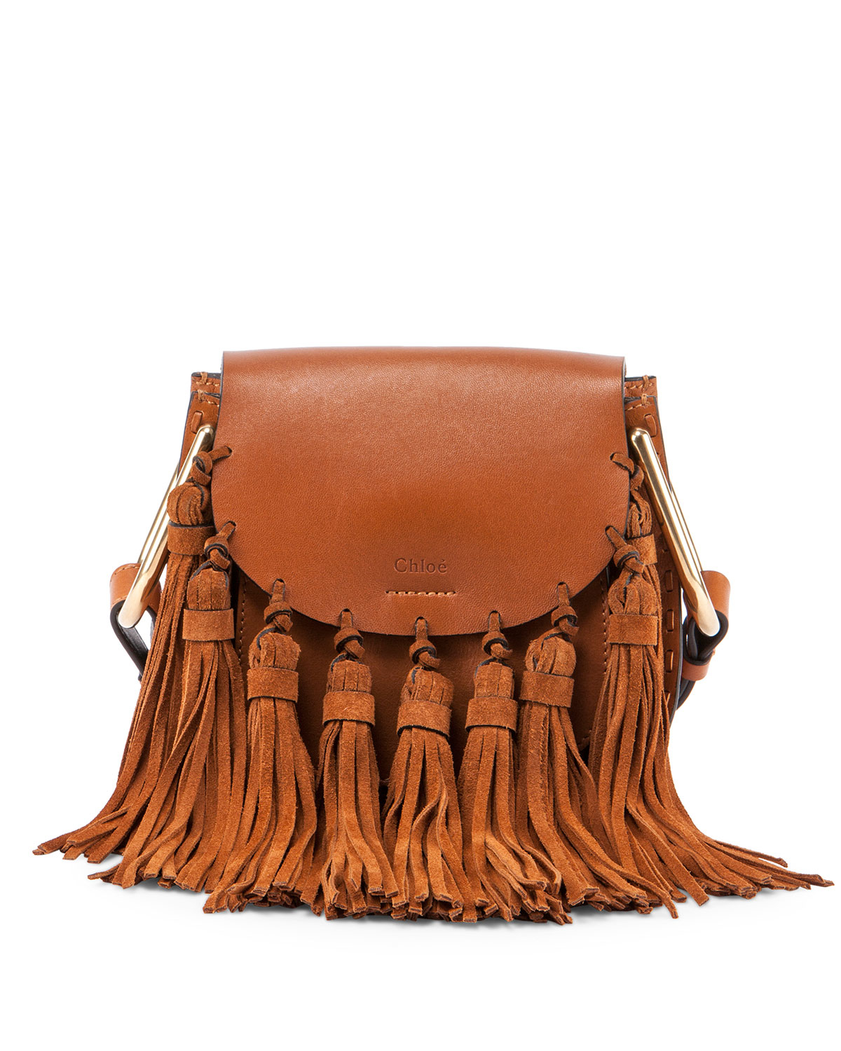 Chlo Hudson Mini Fringe Shoulder Bag in Brown (caramel) | Lyst