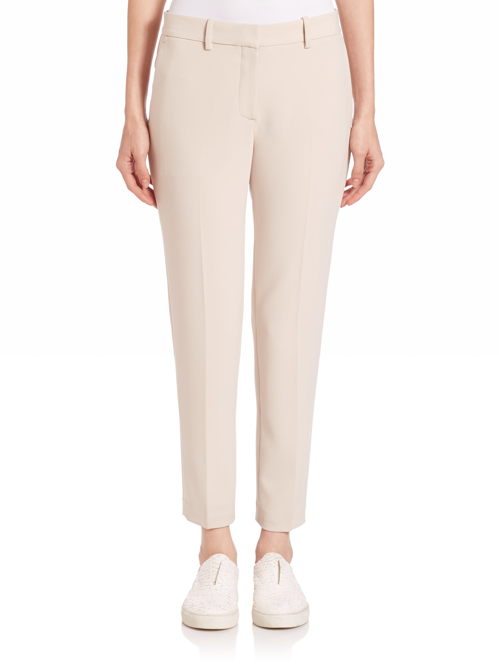 Lyst - Theory Treeca 2. Admiral Crepe Pants in Natural