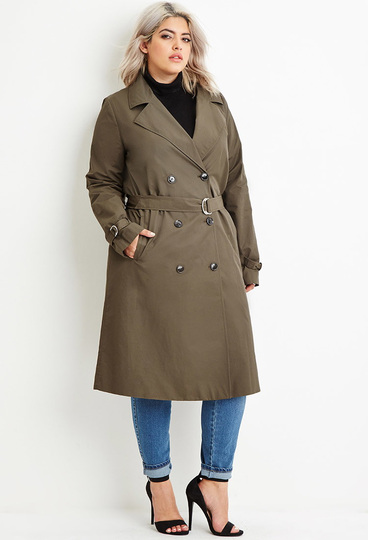 Lyst - Forever 21 Plus Size Double-breasted Trench Coat in ...