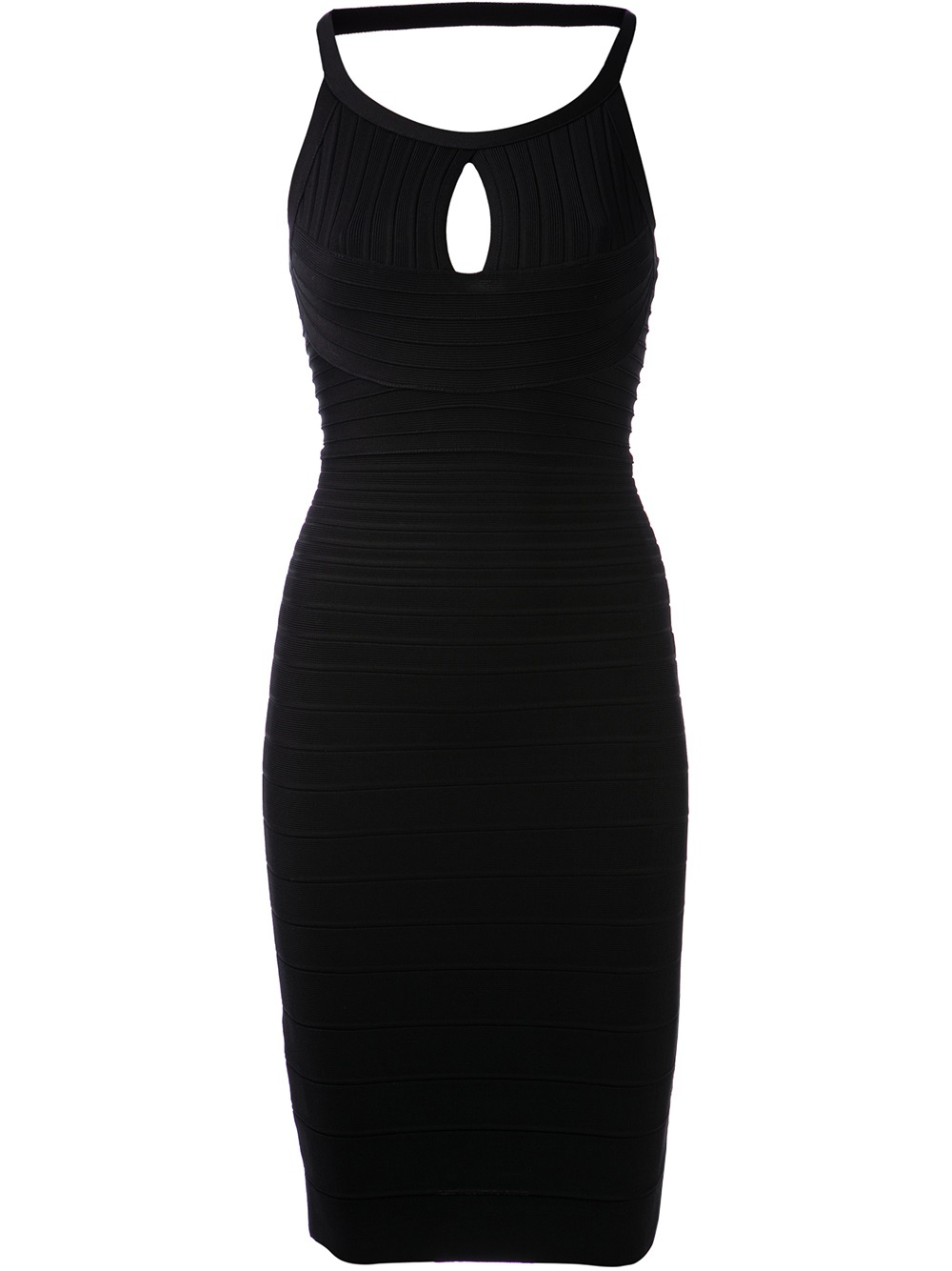 Lyst - Hervé léger Keyhole Bandage Dress in Black